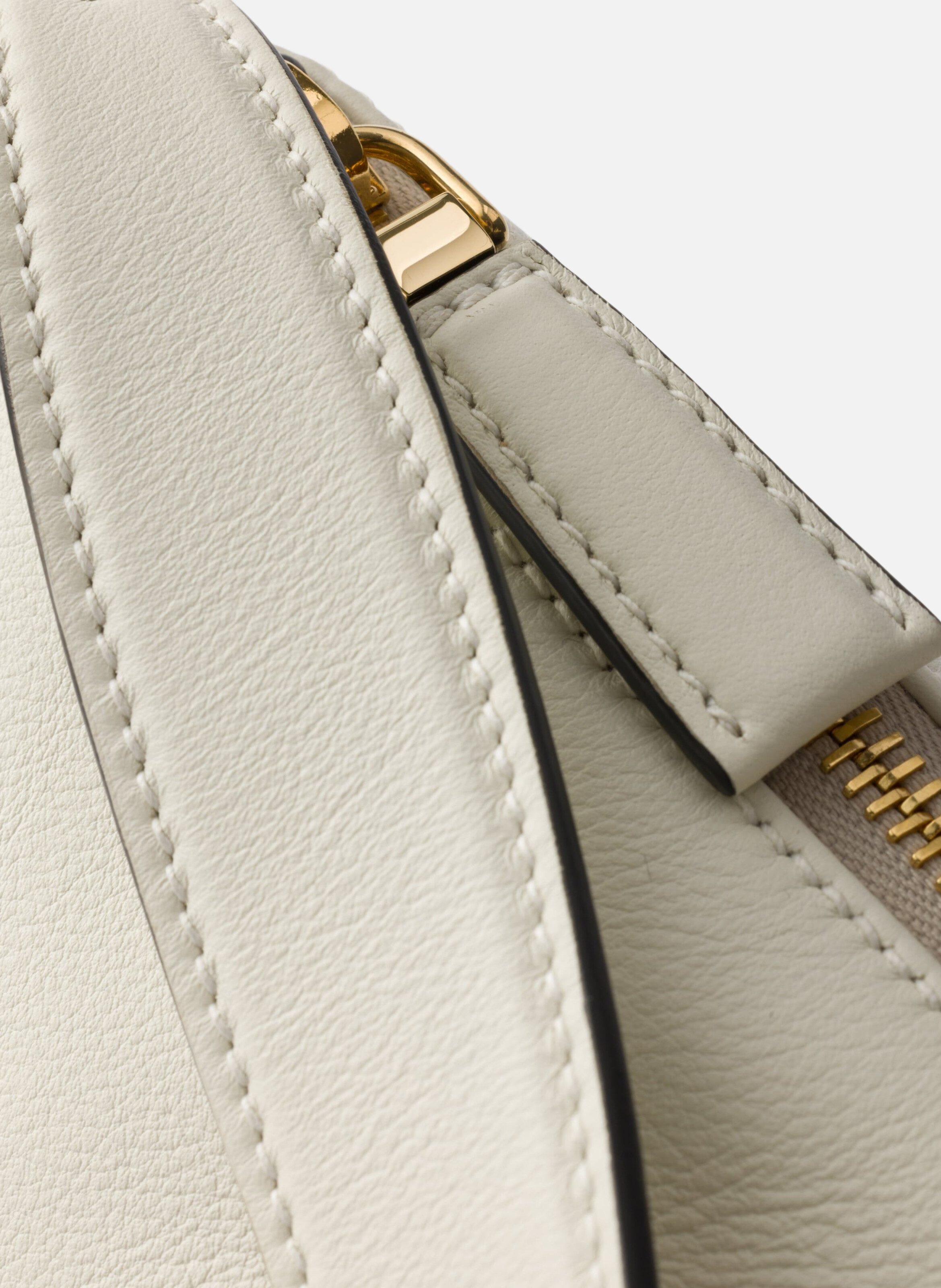 Grand sac porté épaule en cuir prada aimée PRADA Blanc