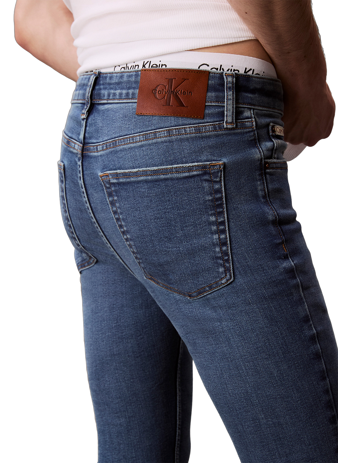 Cotton-blend skinny jeans CALVIN KLEIN Blue