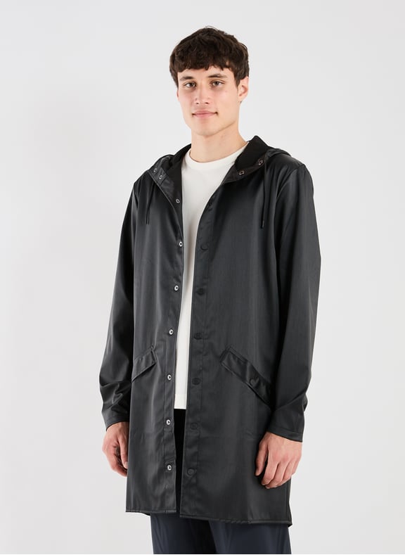 Long hooded raincoat Black by RAINS RAINS Long hooded raincoat Black
