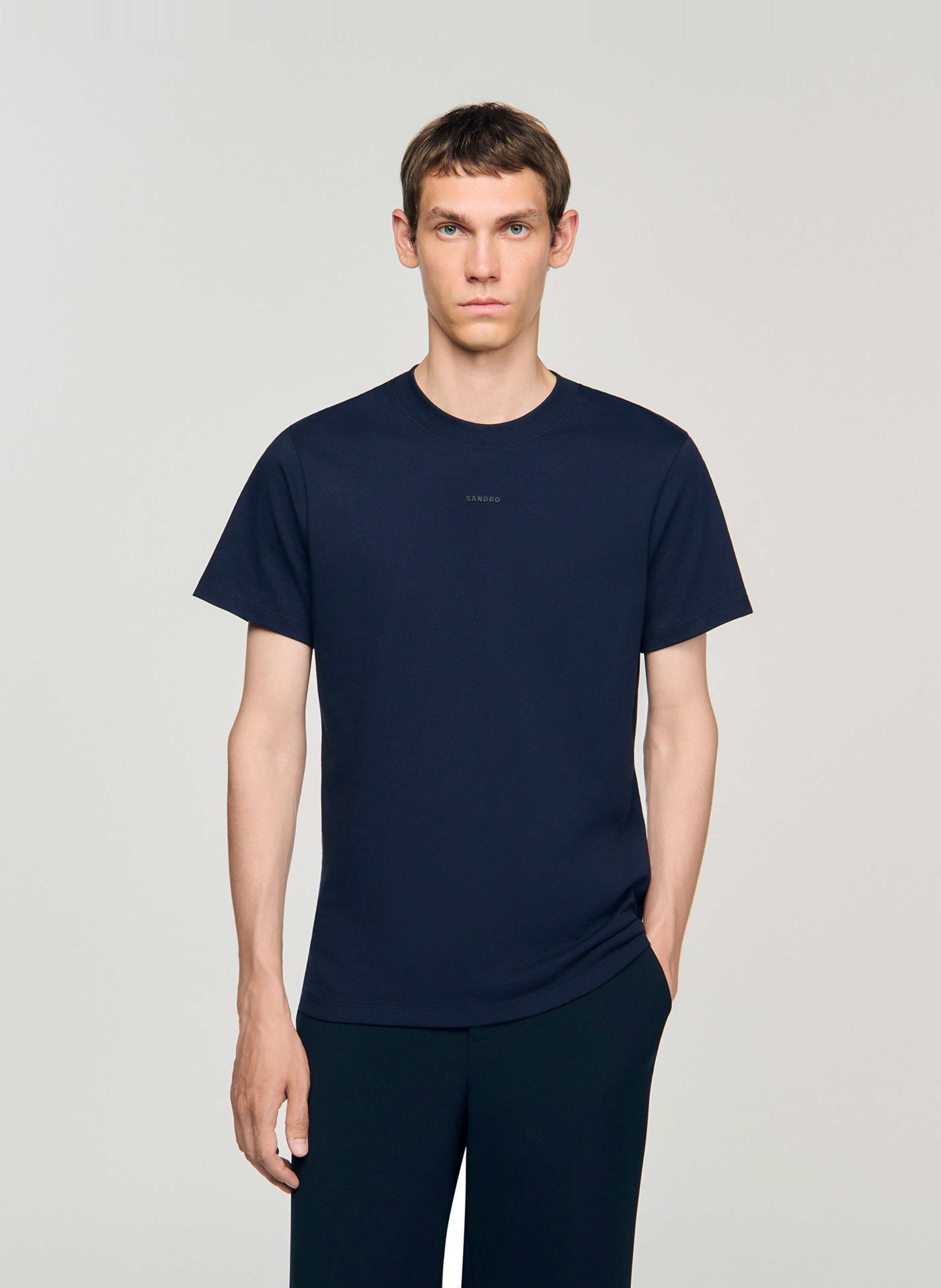 Tee-shirt droit en coton SANDRO Bleu