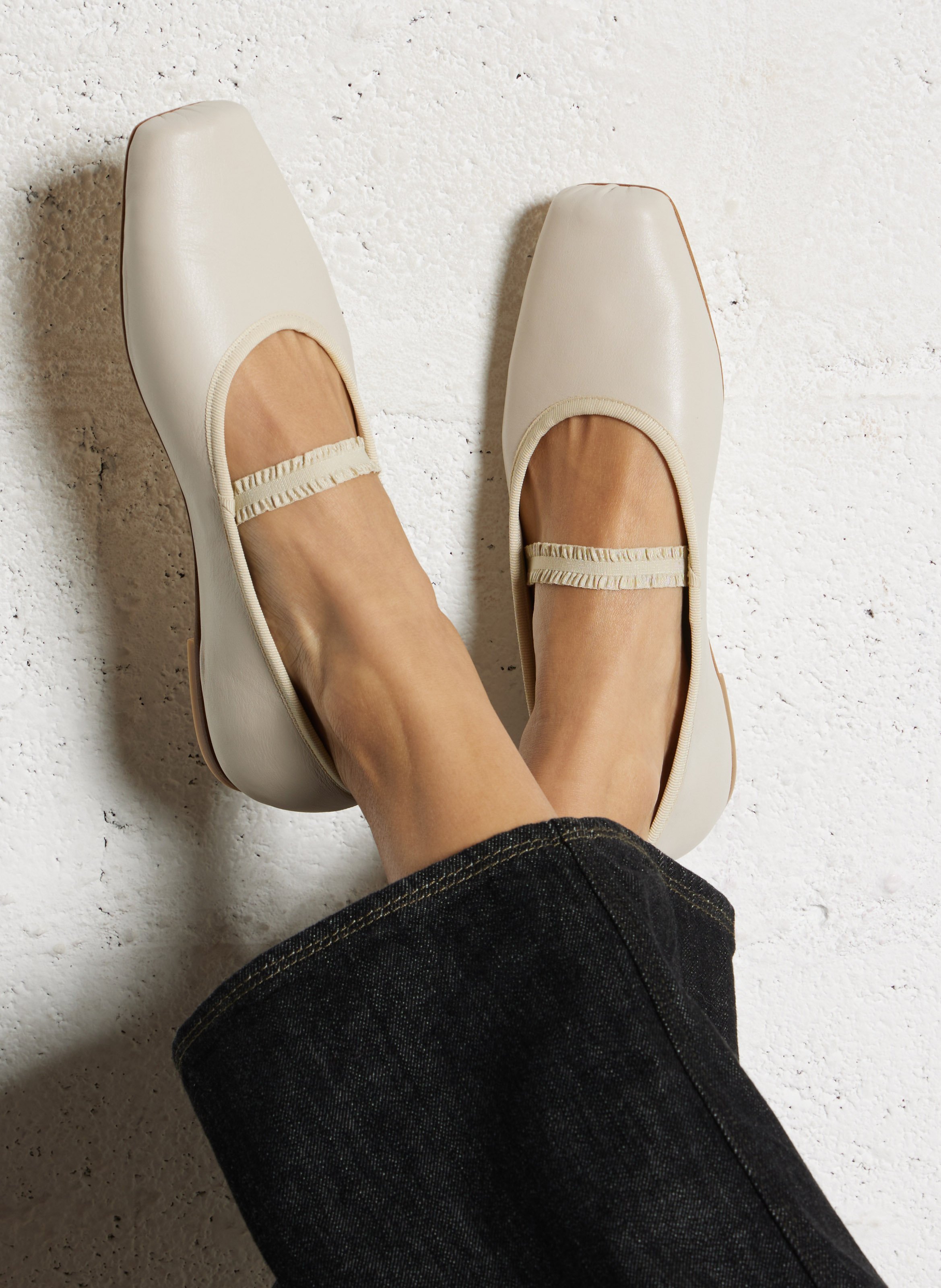 Ballerines en cuir REPETTO Beige