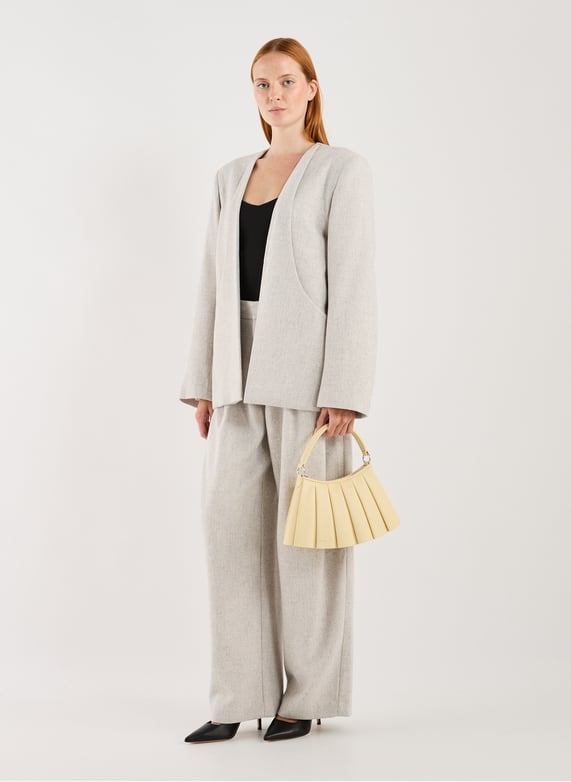 Petit sac Lenglen plissé en cuir | Beige by LACOSTE Petit sac Lenglen plissé en cuir Beige
