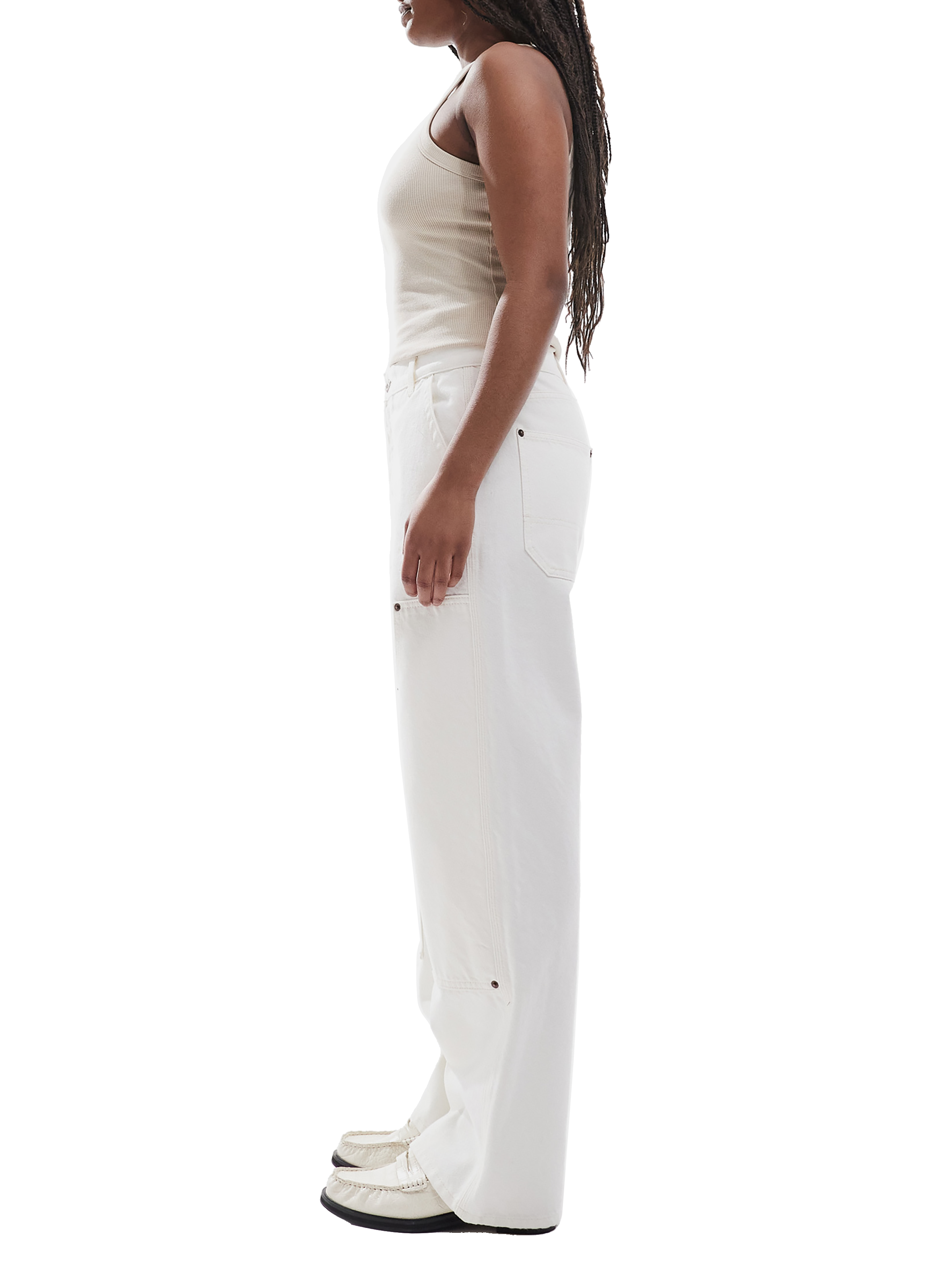 Jeans Tssimone mit mittelhoher Taille aus Baumwolle. TOPSHOP Beige
