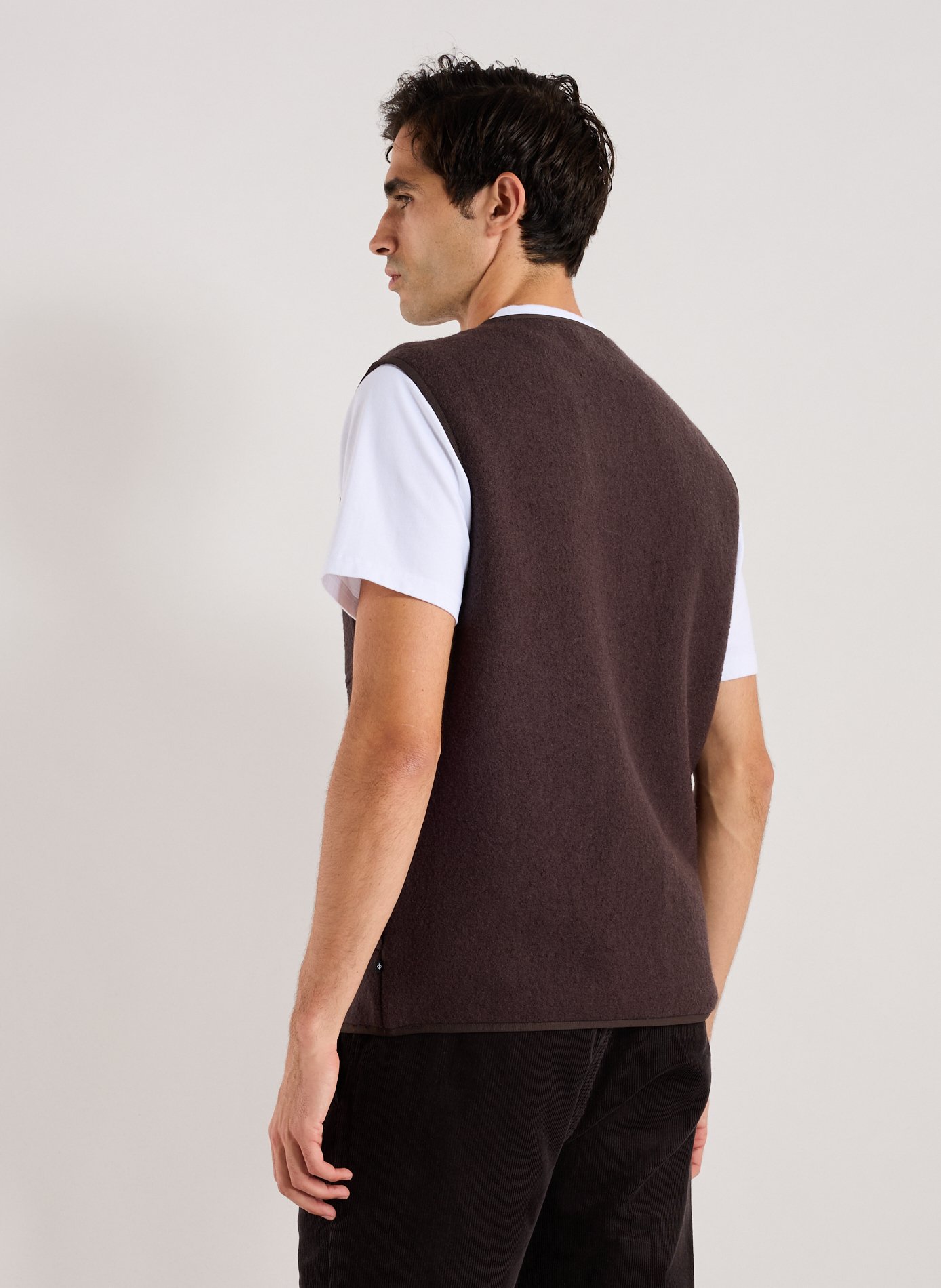 Sleeveless wool cardigan SAMSOE SAMSOE Brown