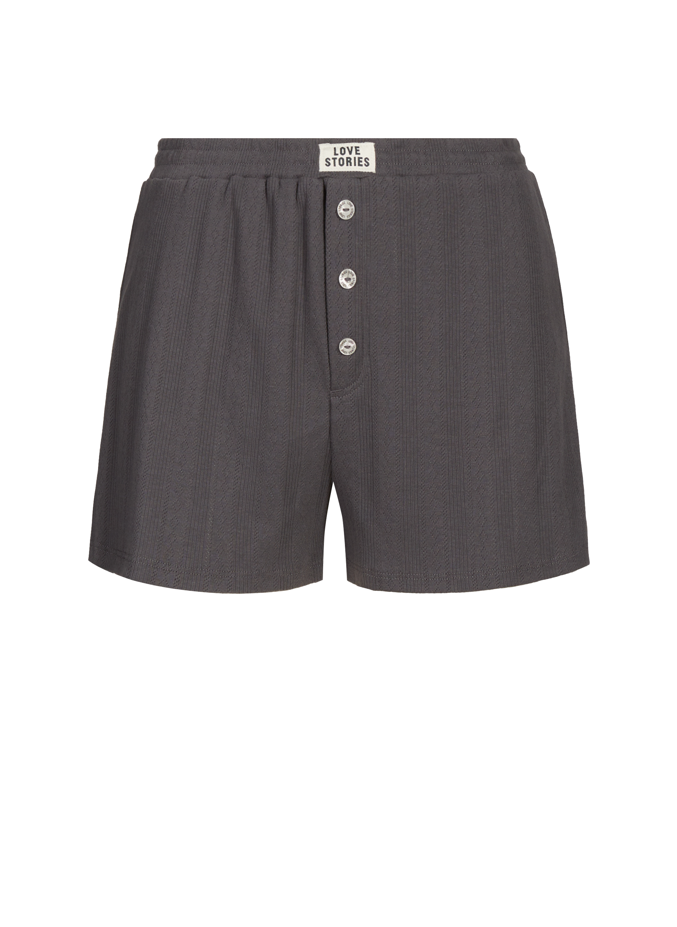 LOVE STORIES Straight cotton blend shorts Grey