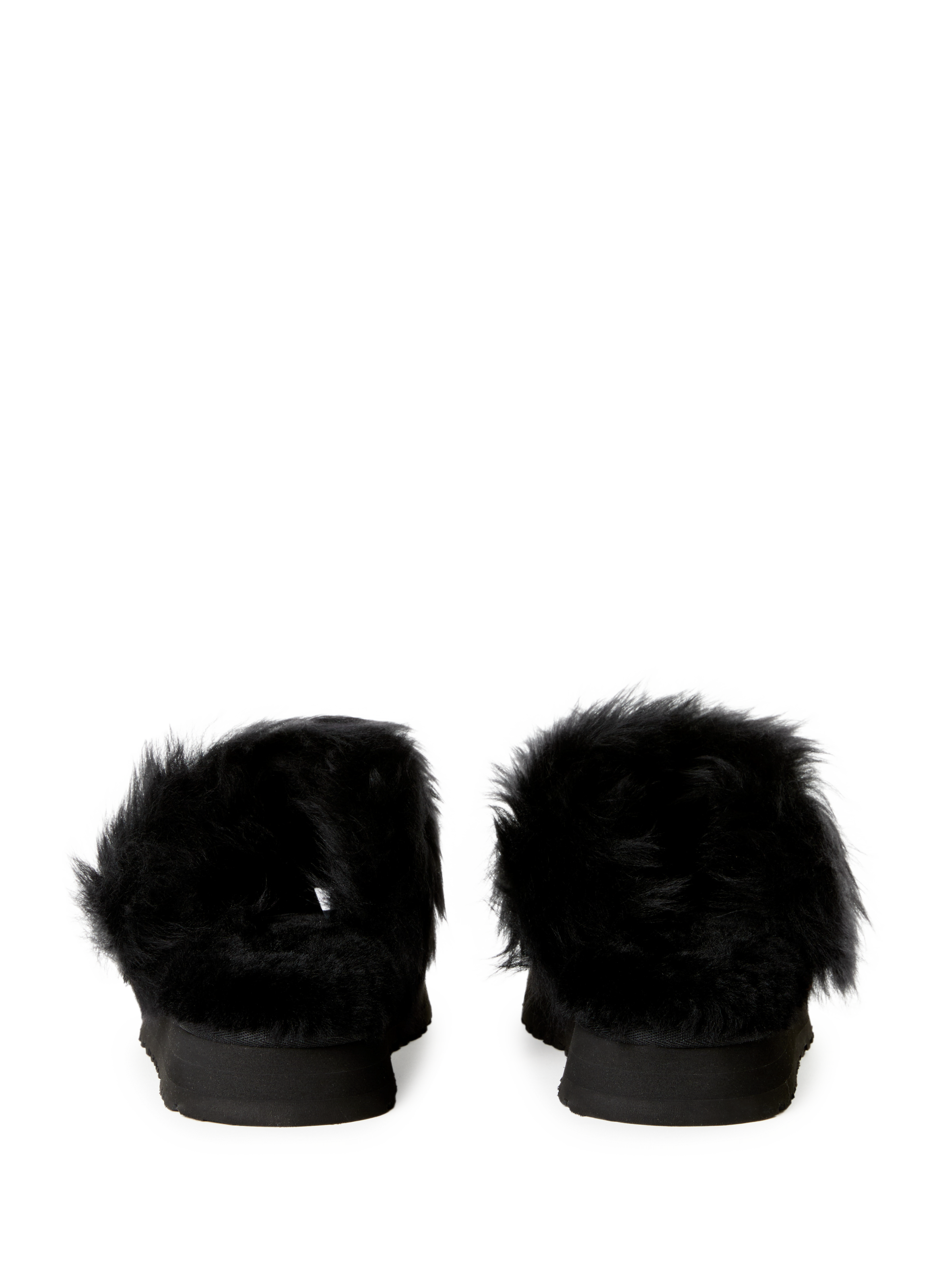 Mules à fourrure en cuir UGG Noir