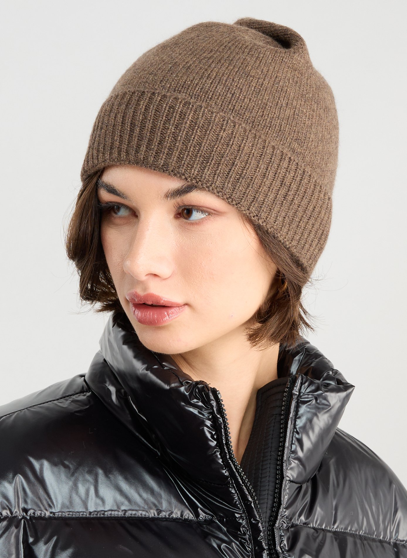 Bonnet côtelé en cachemire AU PRINTEMPS PARIS Marron