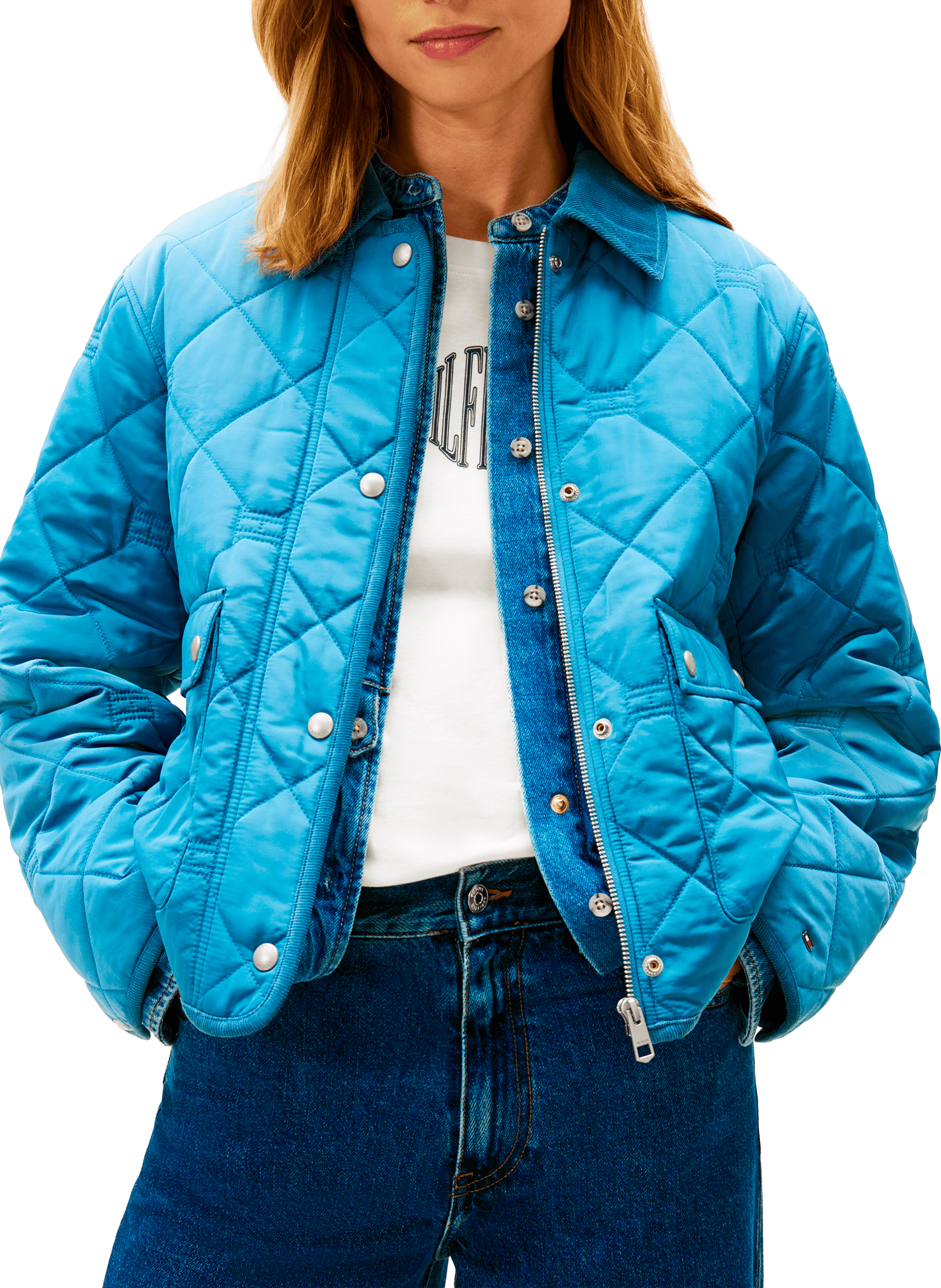 Veste matelassée à col contrasté TOMMY HILFIGER Bleu