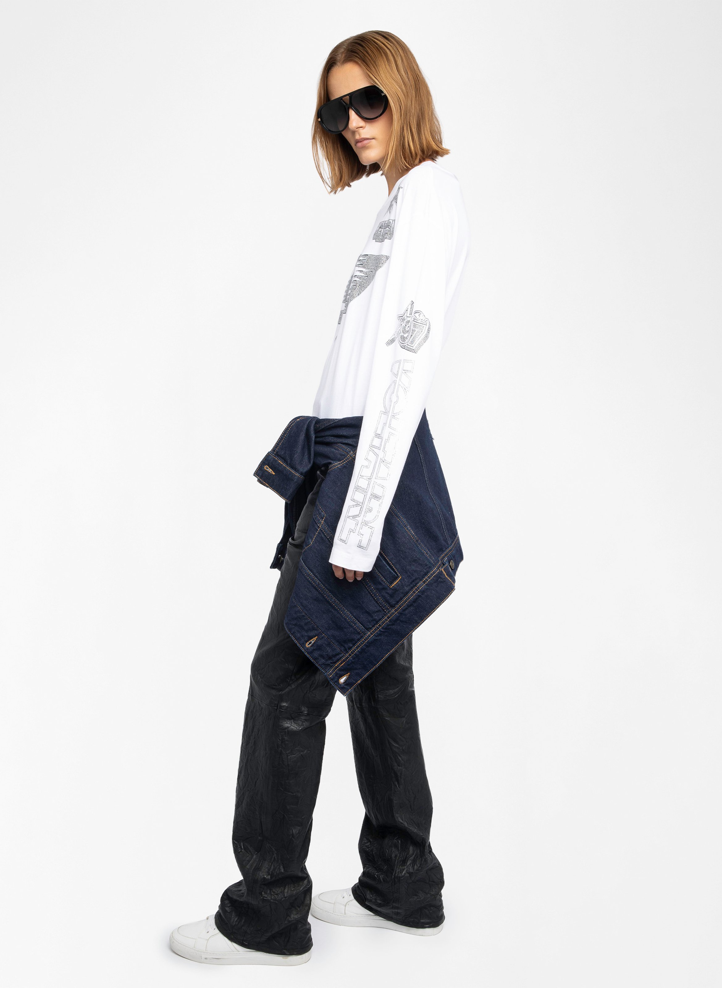 Tee-shirt col rond en coton io ZADIG&VOLTAIRE Blanc