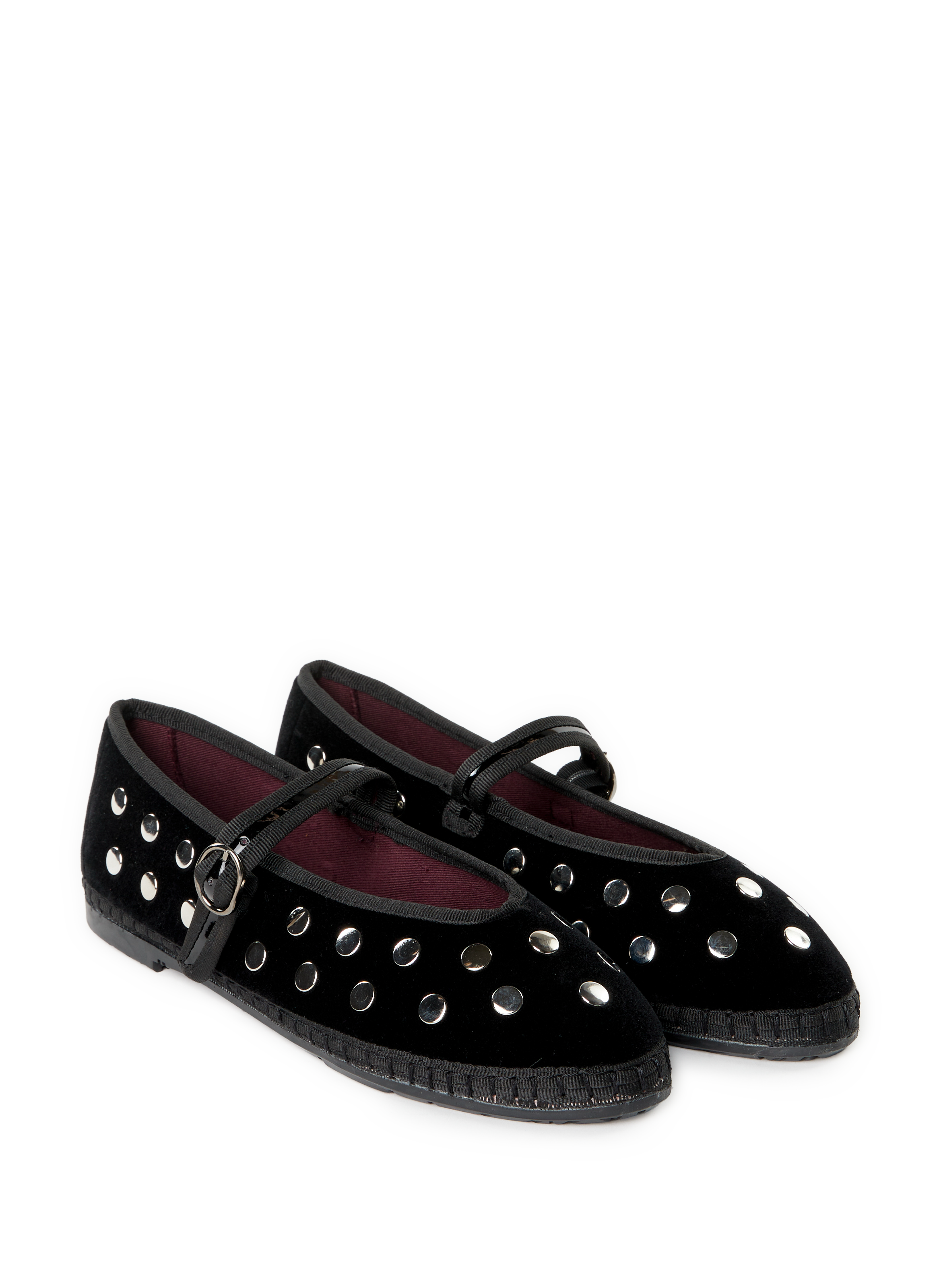 Ballerines à strass en coton mélangé FLABELUS Noir