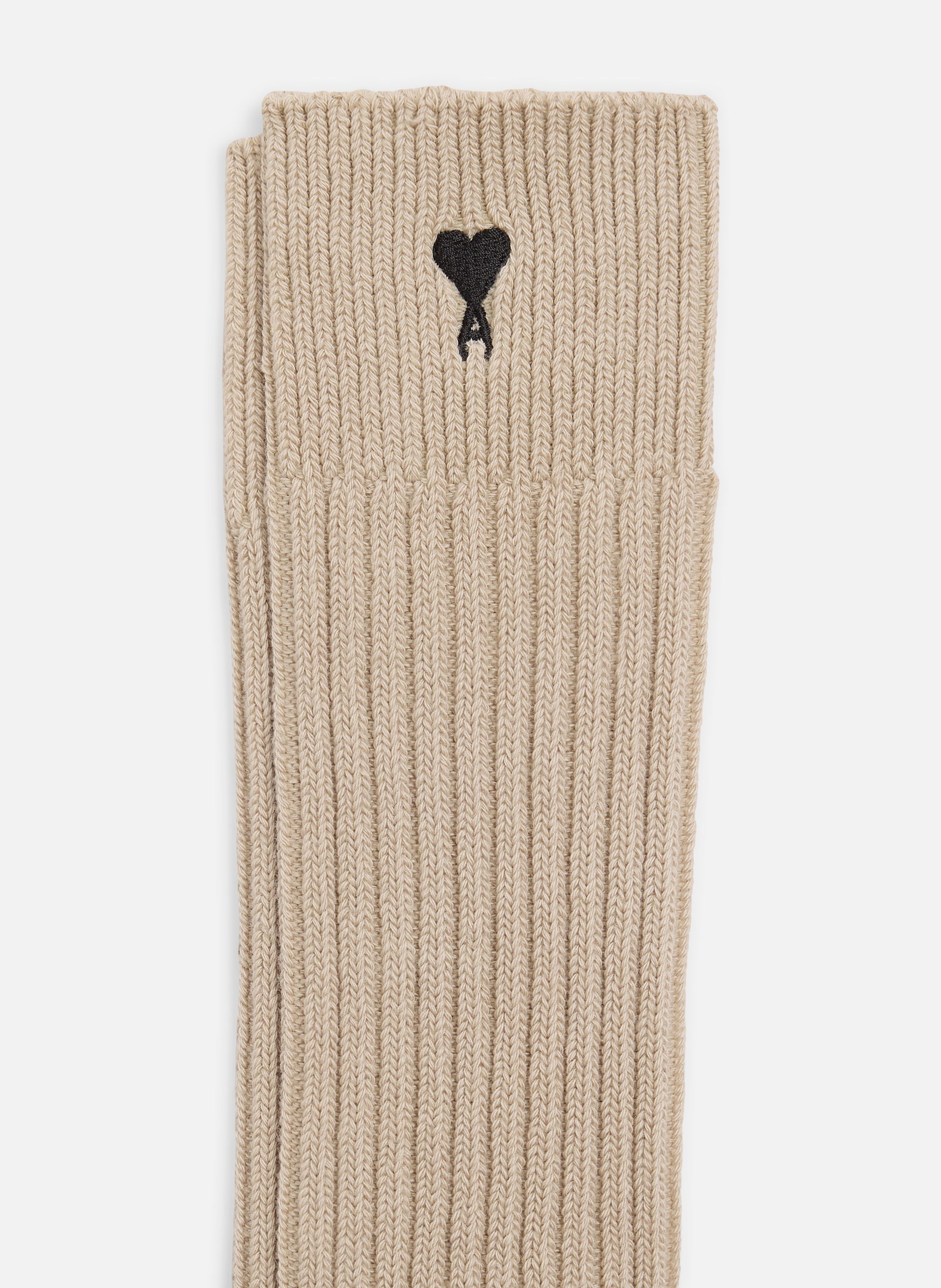 Chaussettes ami de coeur noir unisexes en coton AMI PARIS Beige