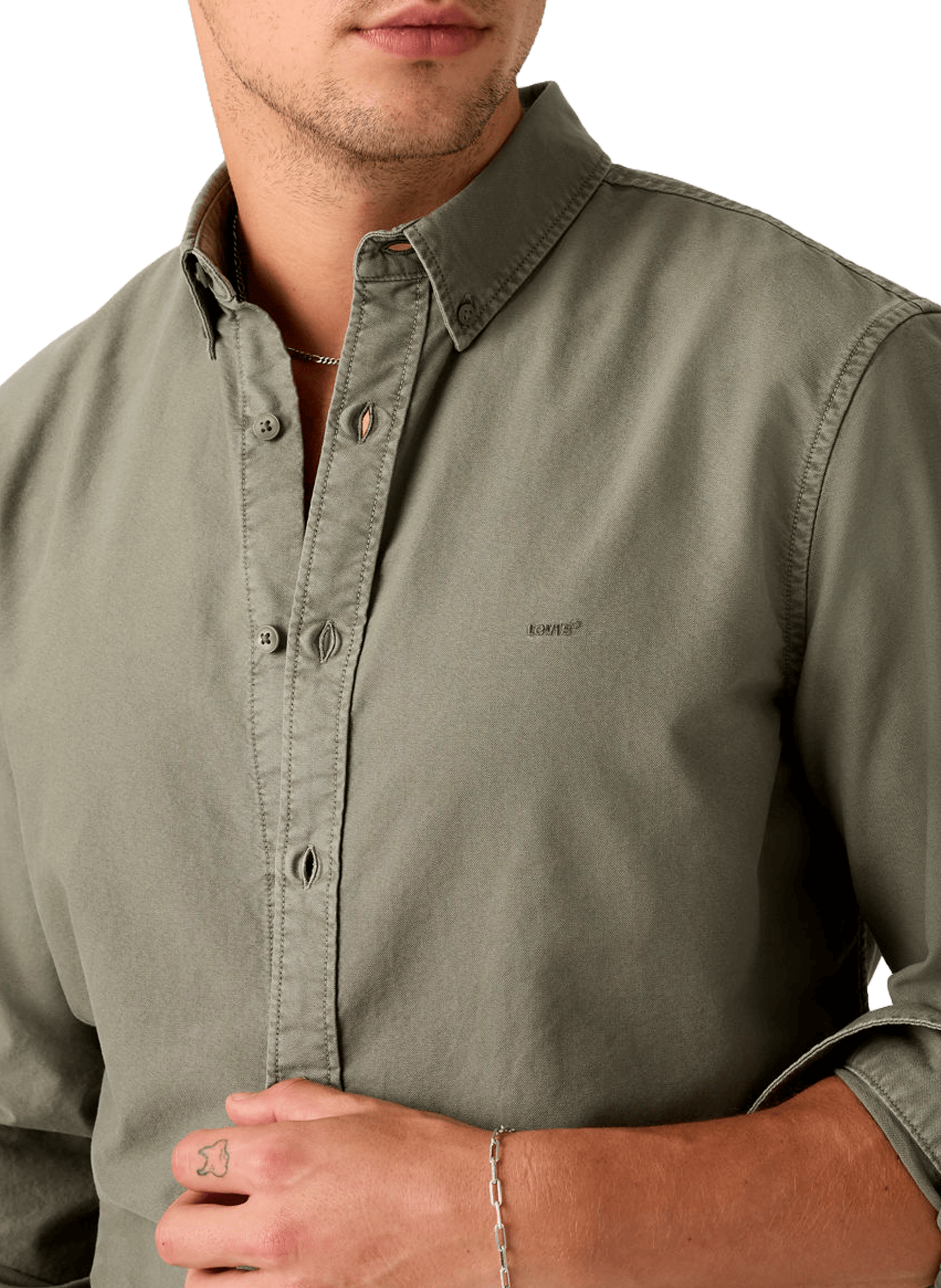 Chemise droite Authentic en coton LEVI'S Kaki