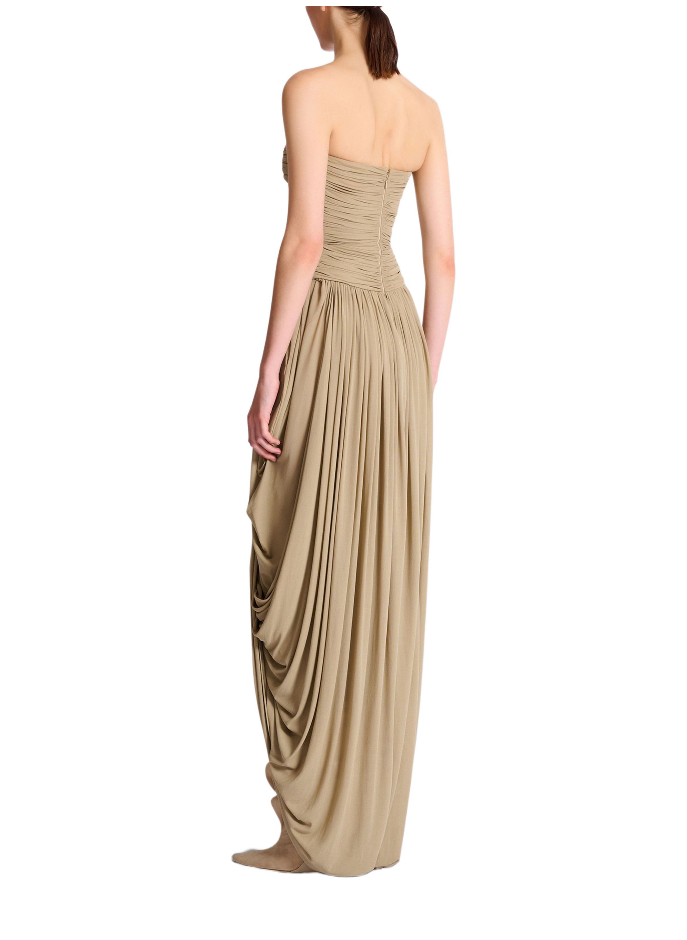Combinaison bustier drapée BALMAIN Beige