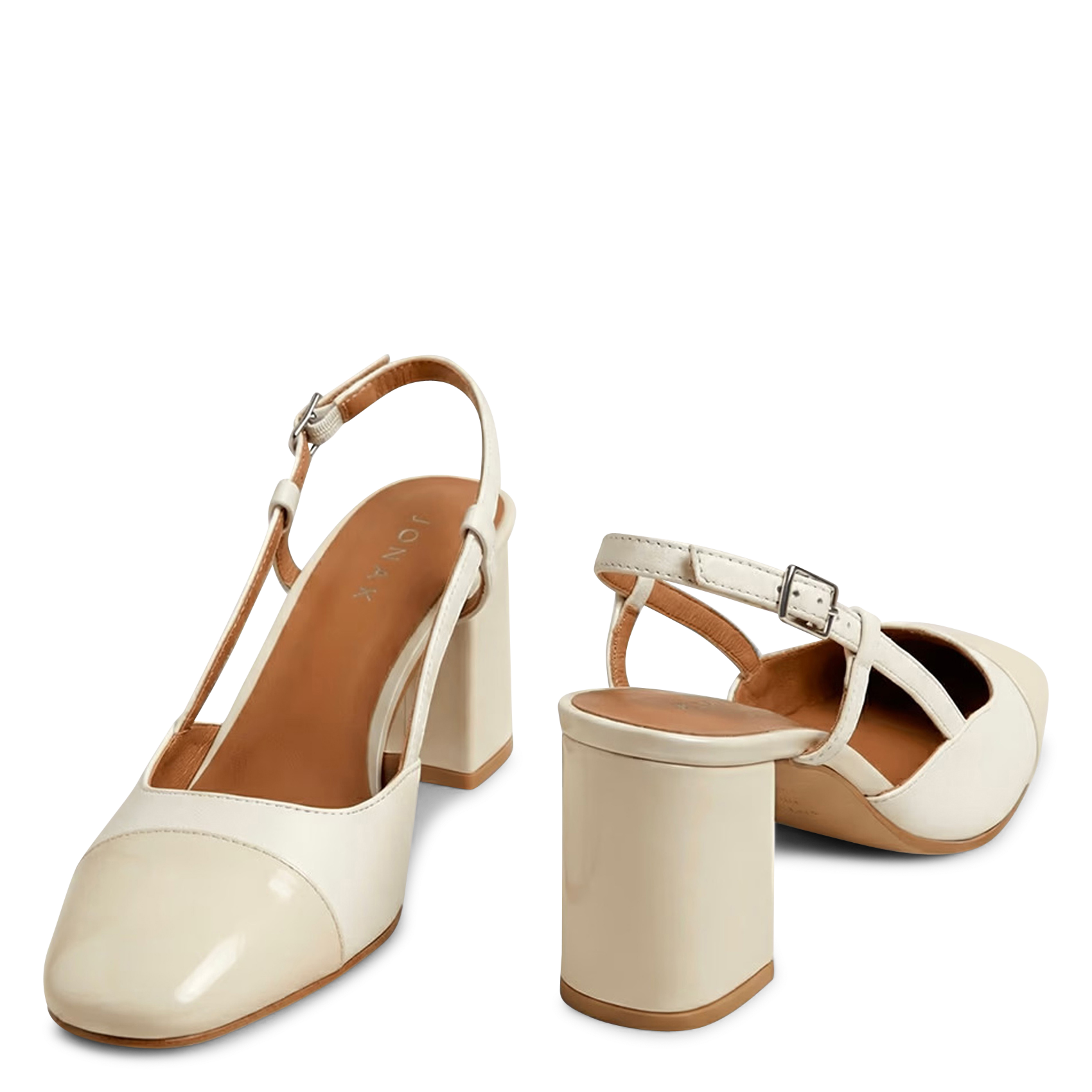 Babies à talons en cuir vernis Dhapop JONAK Blanc