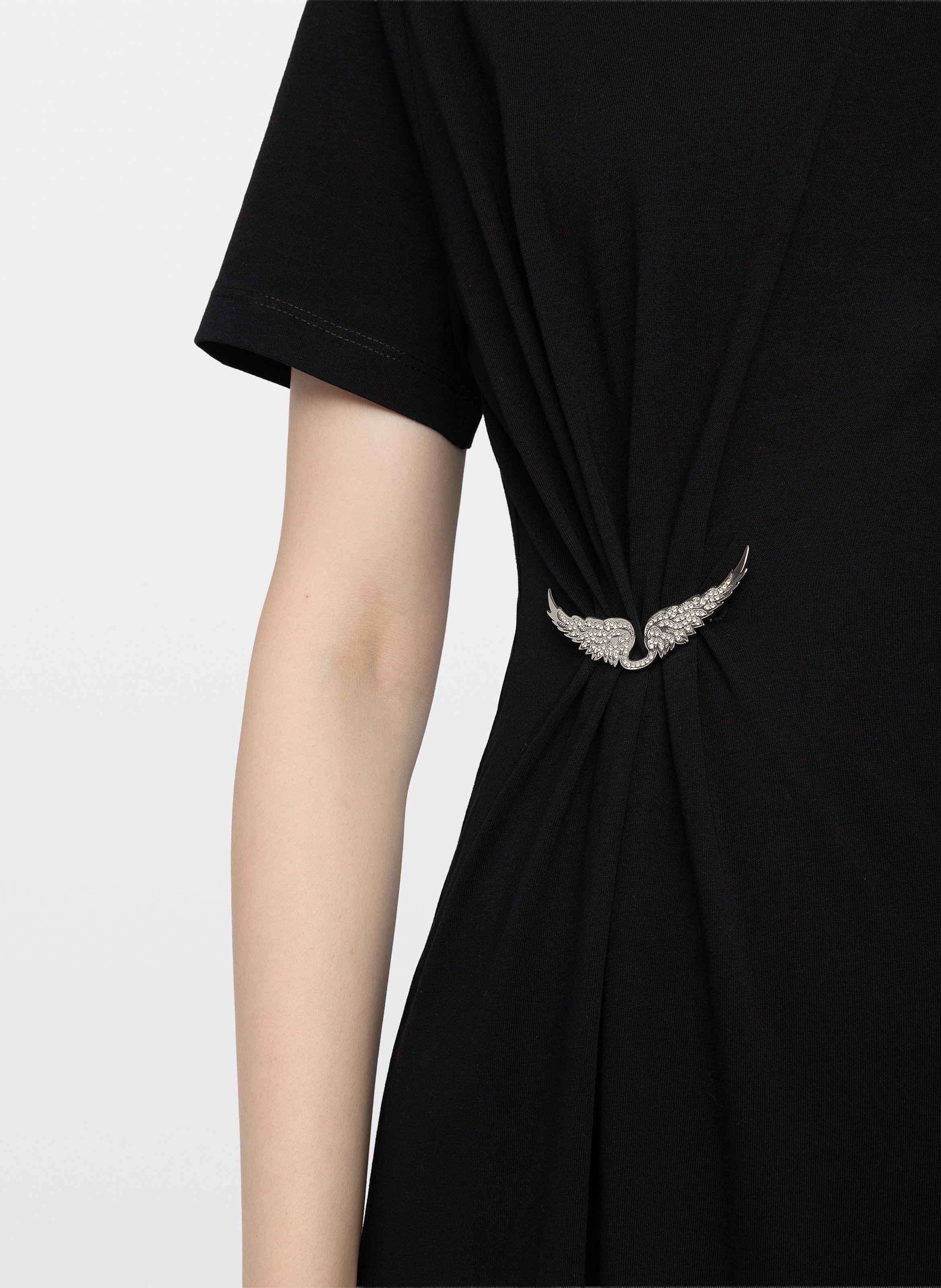 Robe longue manches courtes plissée raja ZADIG&VOLTAIRE Noir