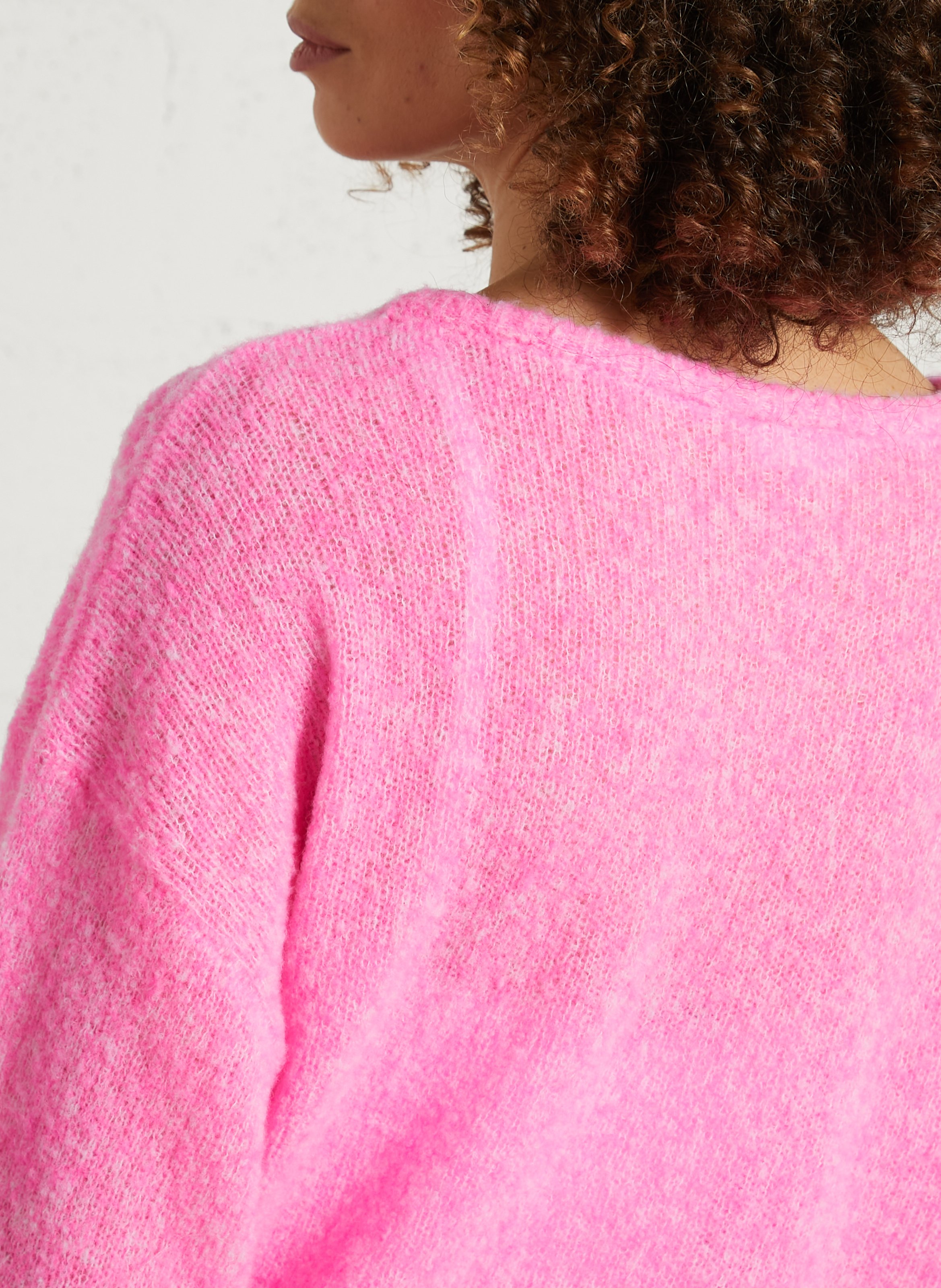 Pull oversize col rond en laine mélangée nuggy AMERICAN VINTAGE Rose