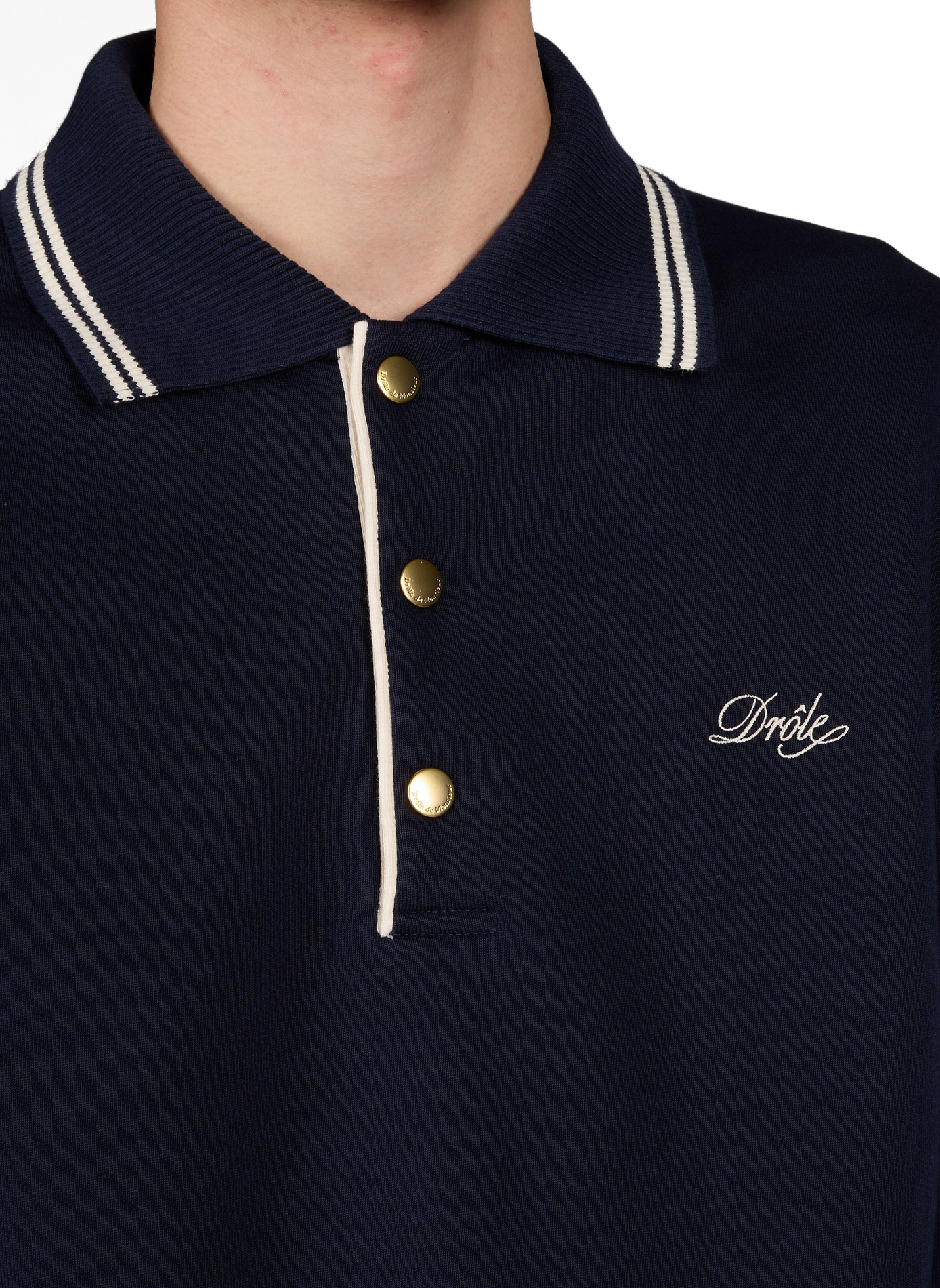 Long-sleeve cotton polo shirt DROLE DE MONSIEUR Blue
