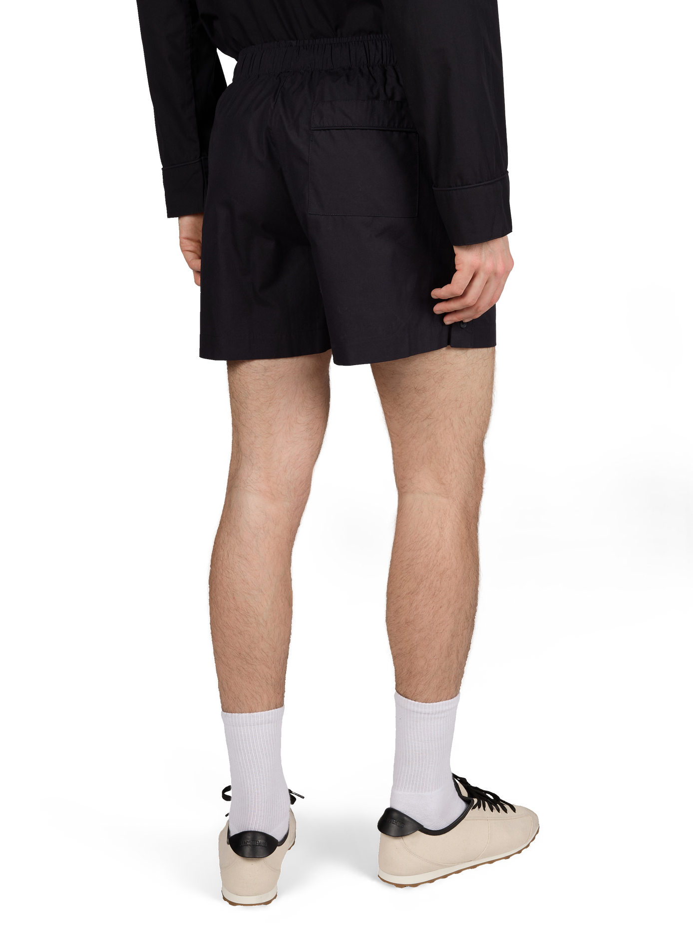 Short court à taille élastiquée en coton ENTIRE STUDIOS Noir