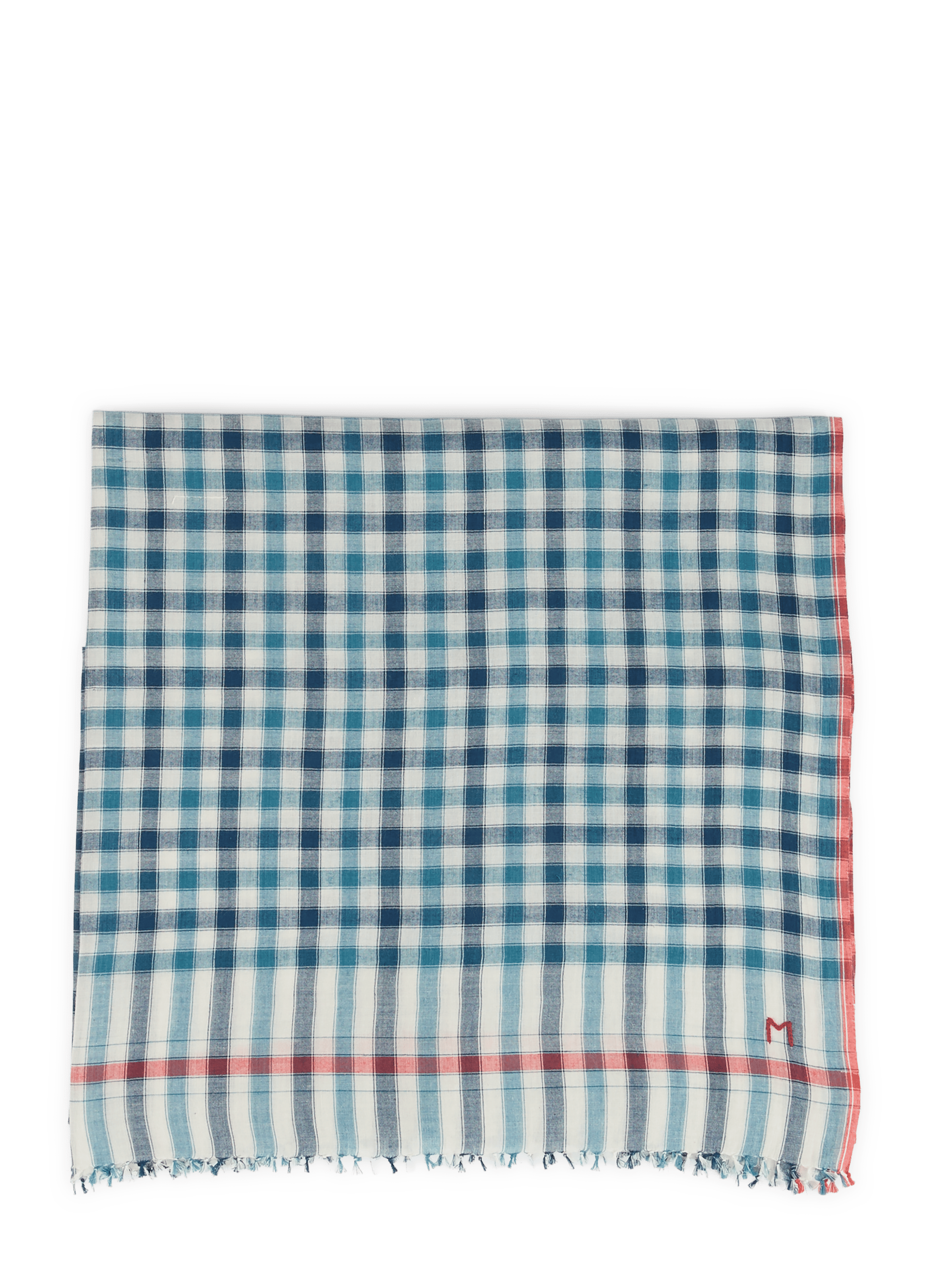 Foulard Rossignol à carreaux en coton MOISMONT Bleu