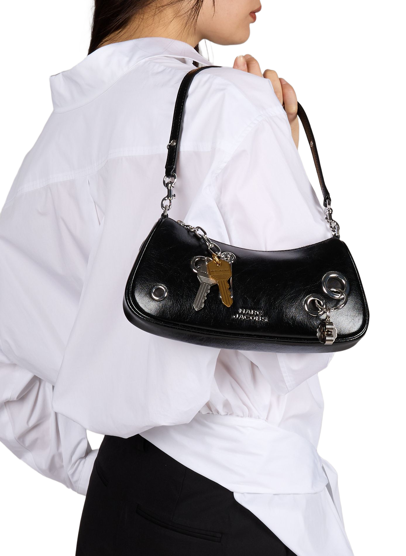 Leather bag with key patches MARC JACOBS Black