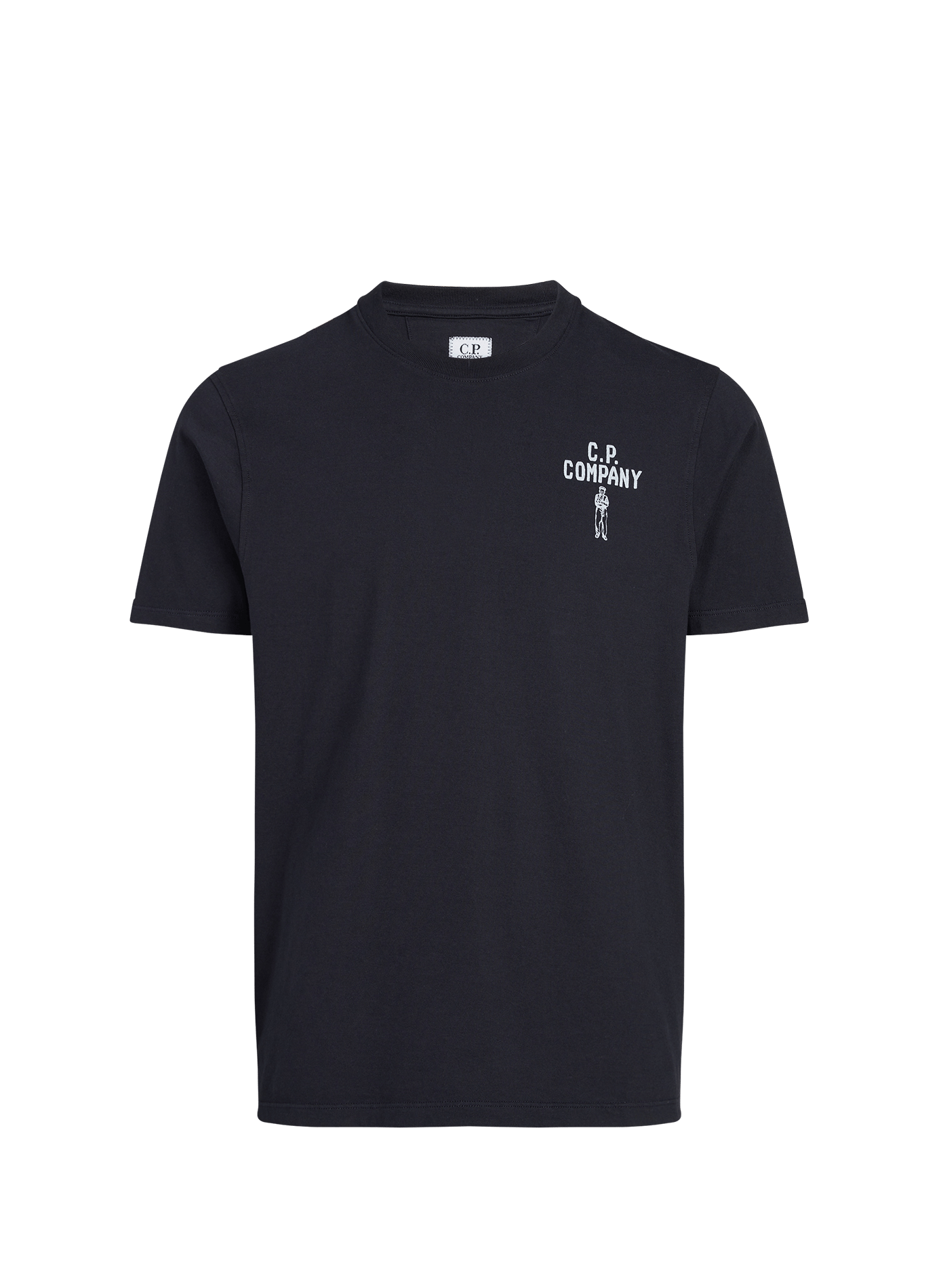 Round neck printed cotton T-shirt CP COMPANY Blue