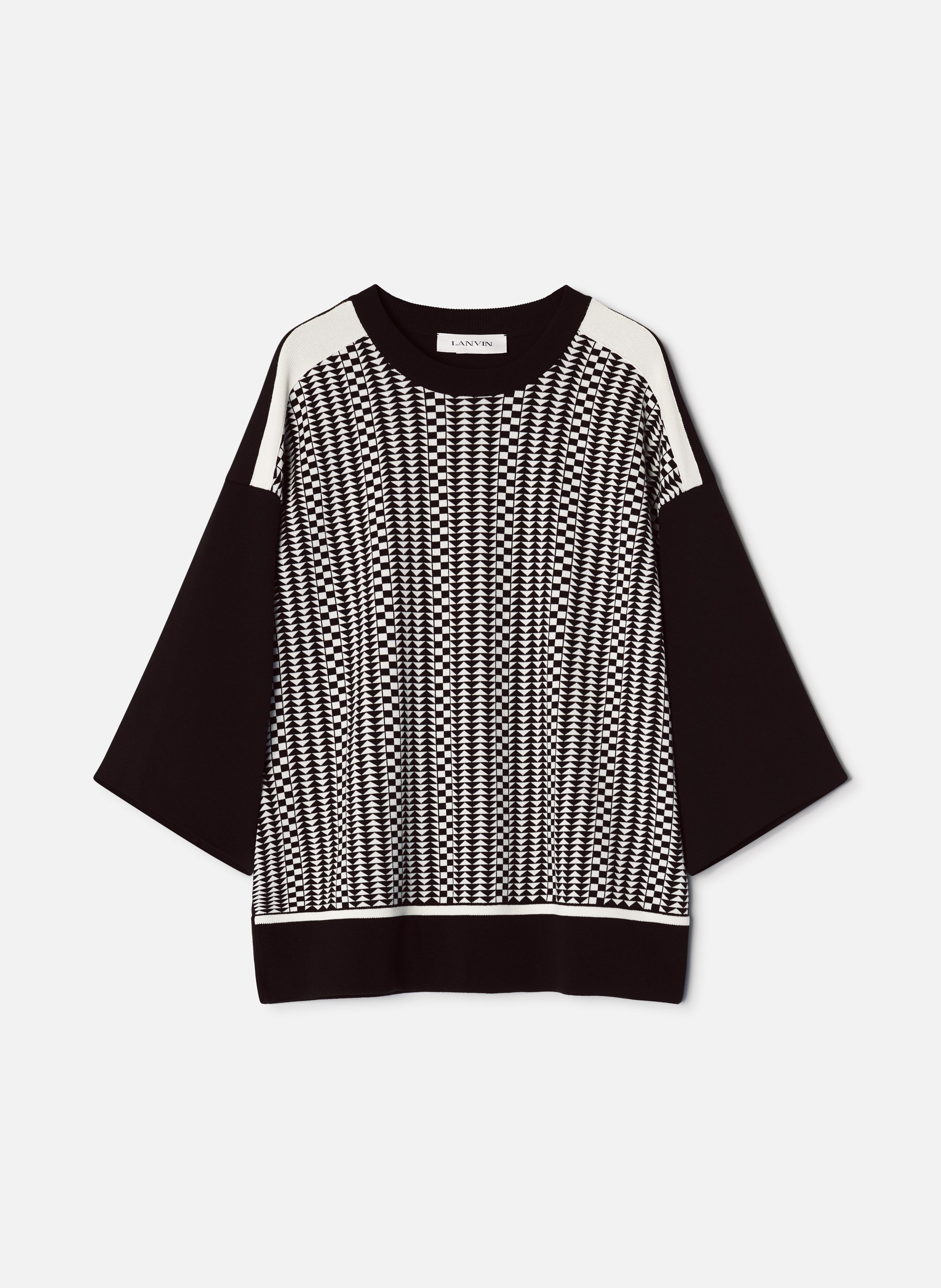 T-shirt ample en jacquard de soie et coton LANVIN Gris