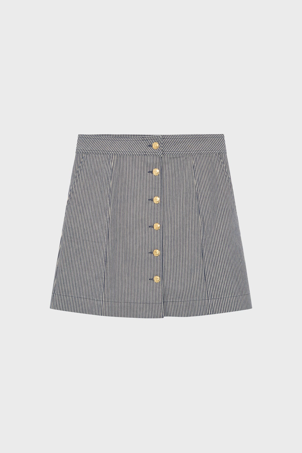 Jupe courte en denim à rayures - nawel Bleu