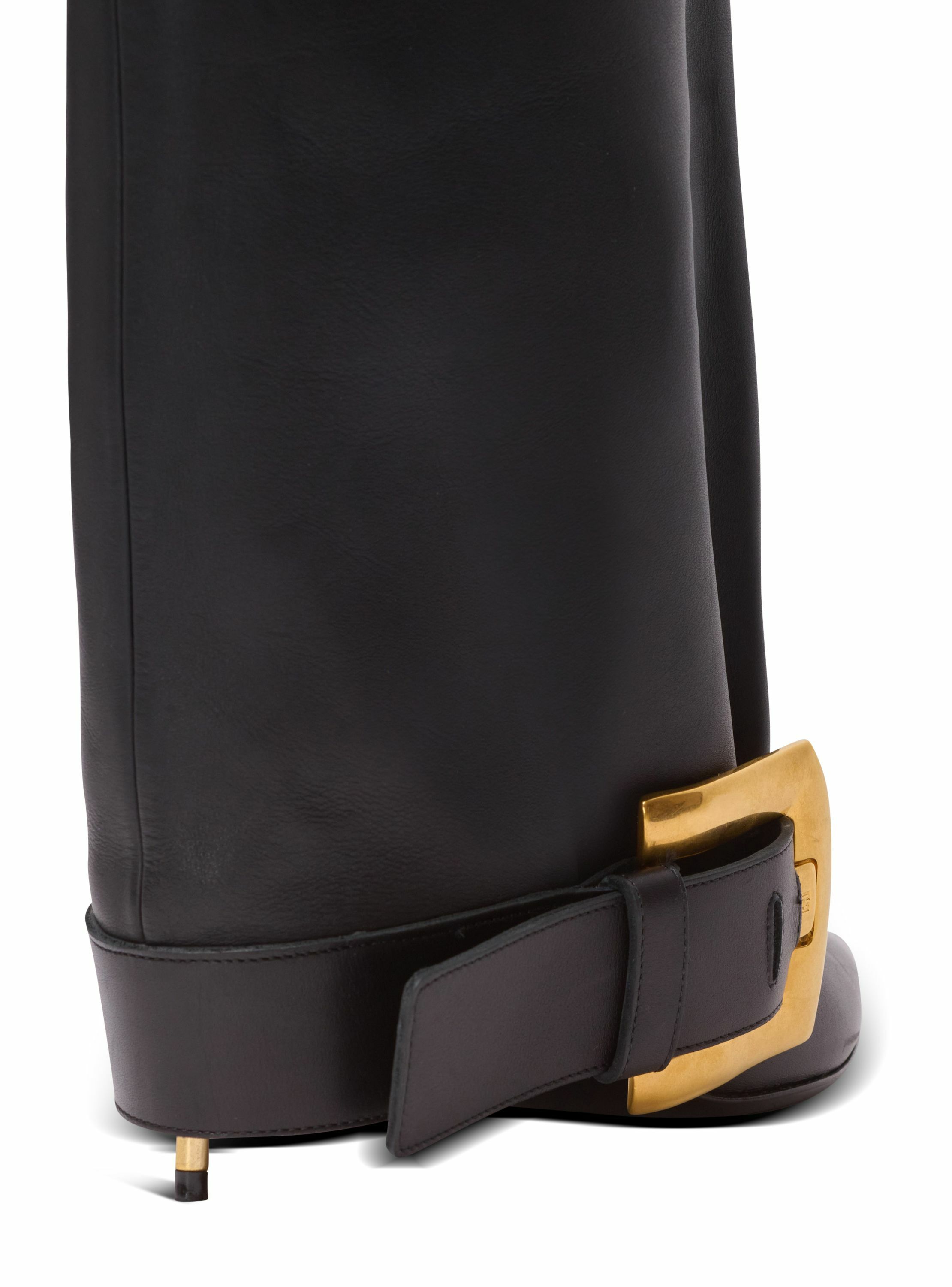 Bottes anthem en cuir de veau BALMAIN Noir