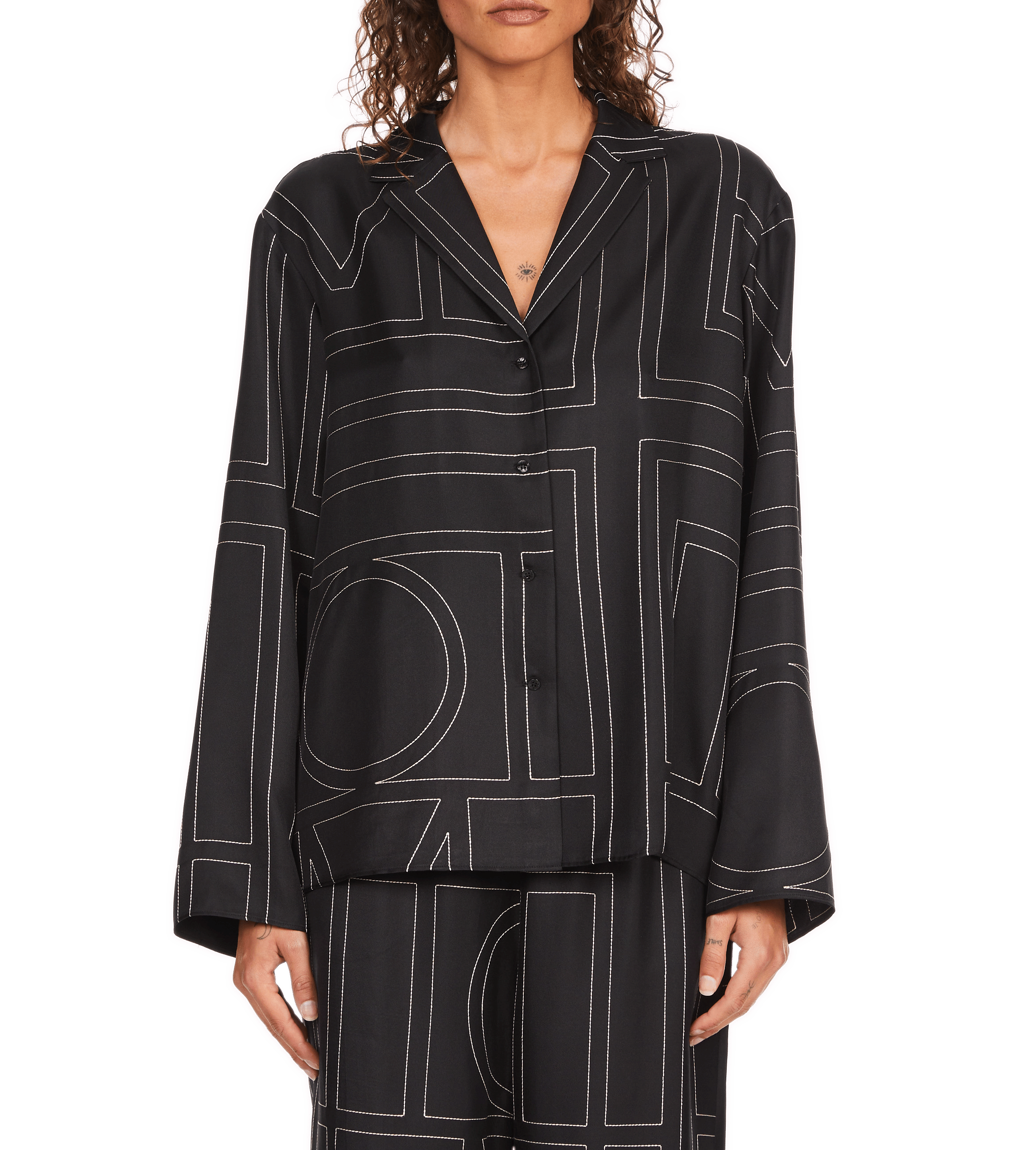 Chemise en soie TOTEME Noir