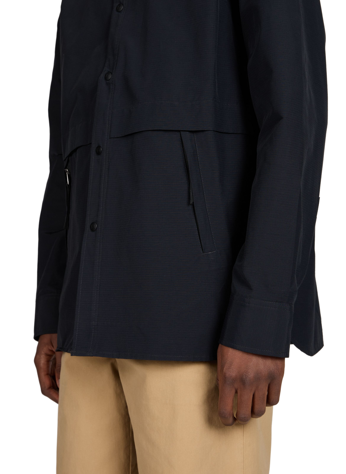 Solid overshirt with classic collar AIGLE Black