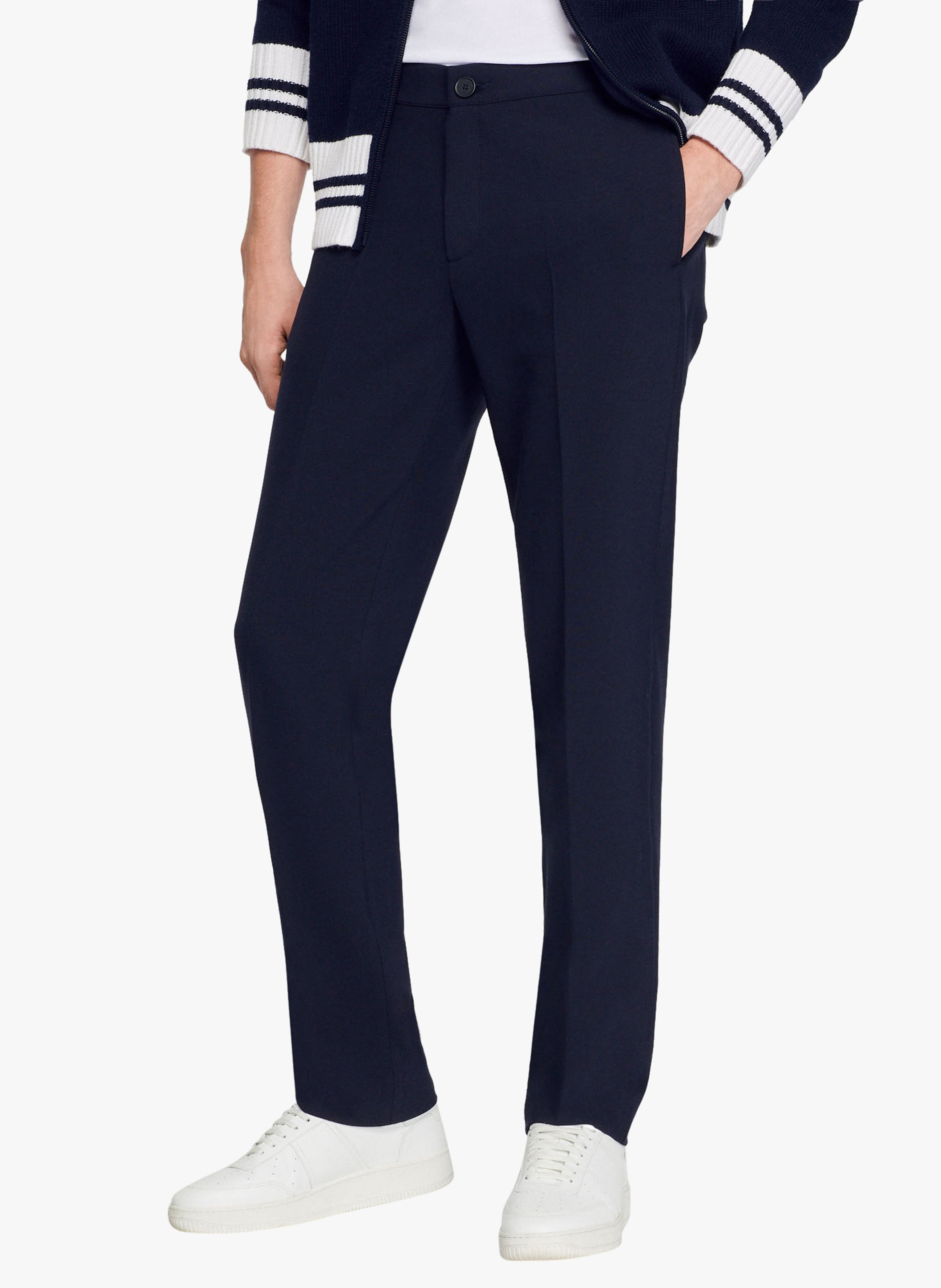Pantalon droit SANDRO Bleu