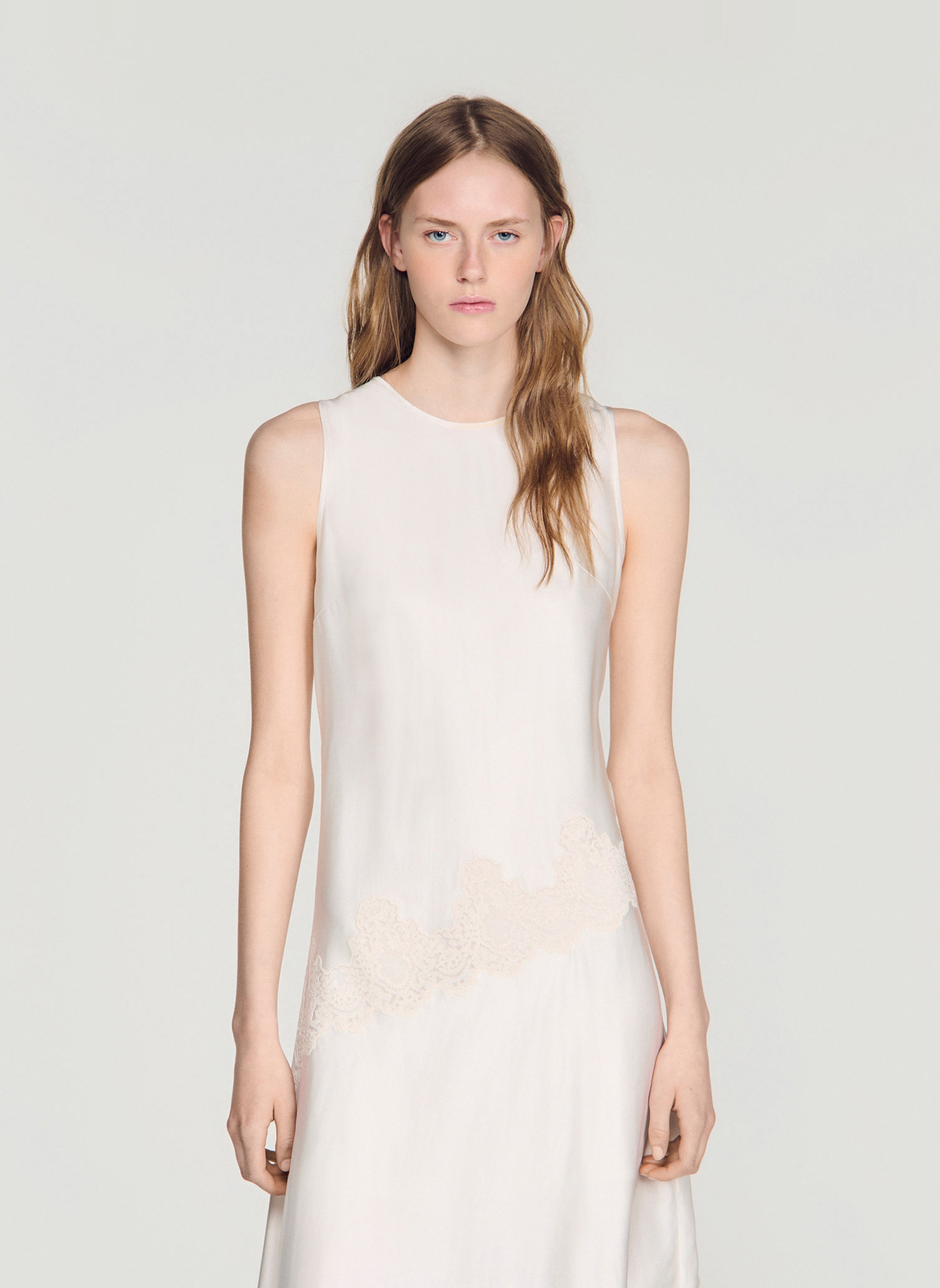 Robe midi asymétrique SANDRO Beige