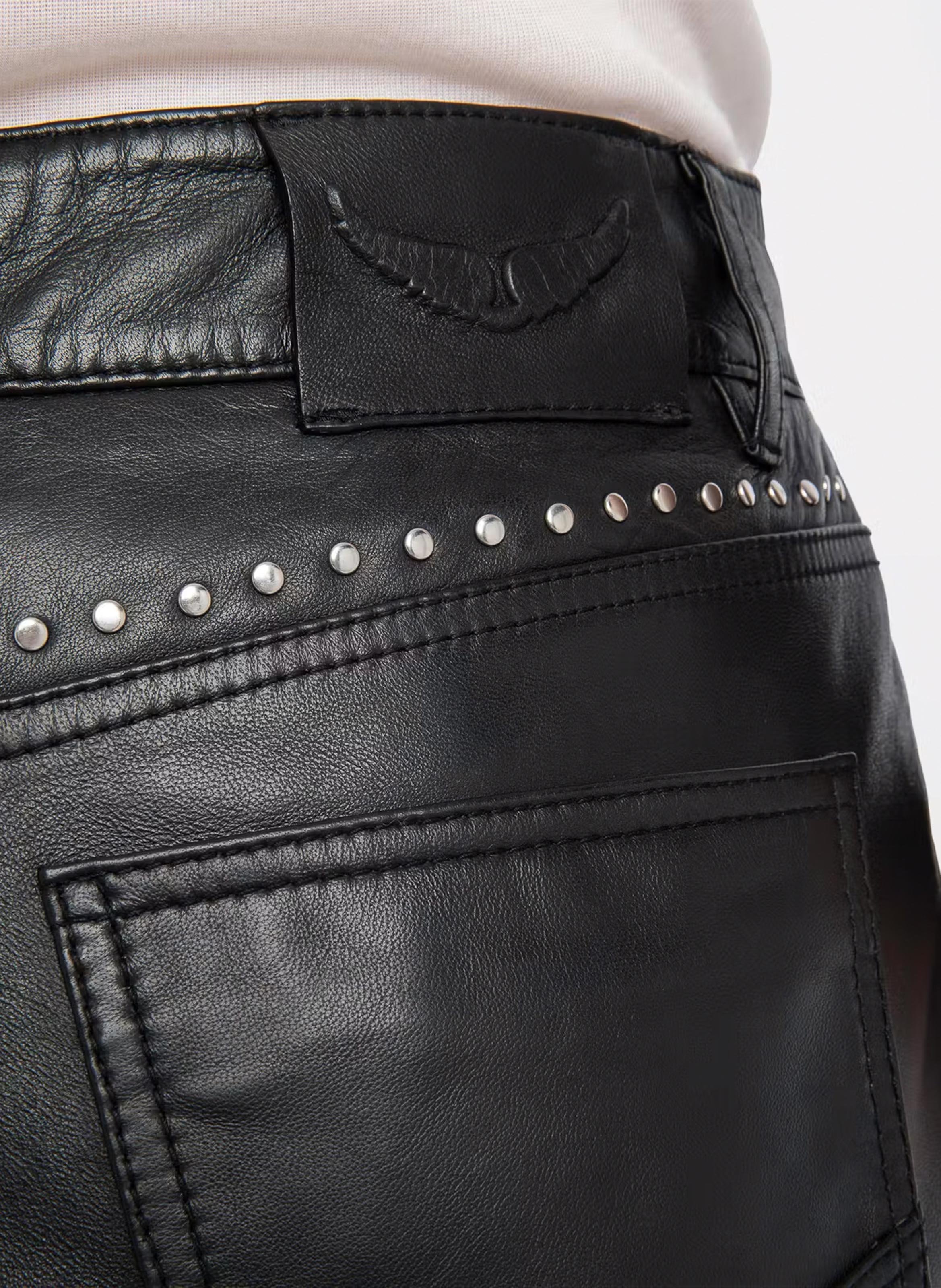 Lederrock mit Nieten "Siddyl" ZADIG&VOLTAIRE Schwarz