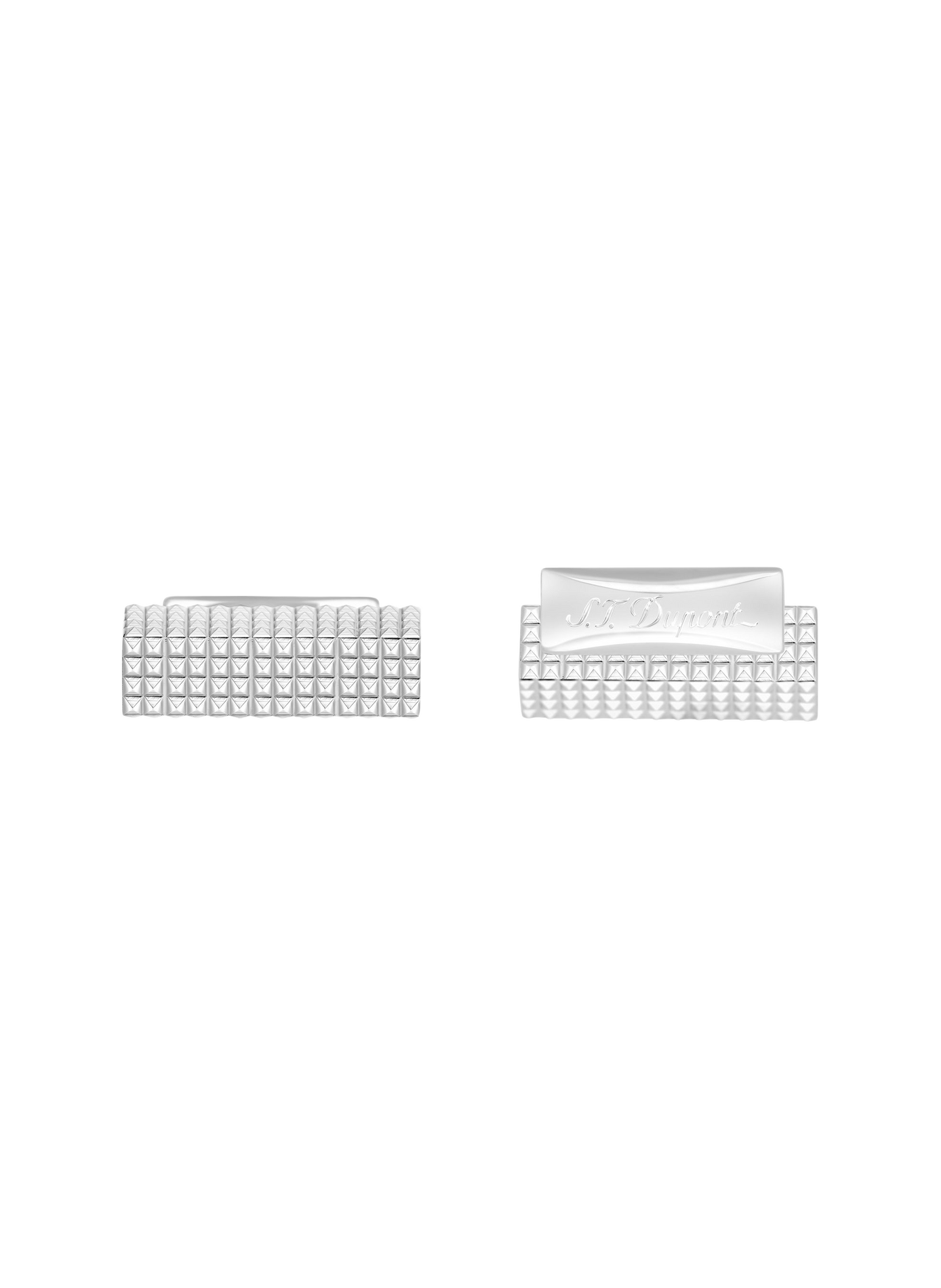 Square diamond tip cufflinks S.T. DUPONT Silver