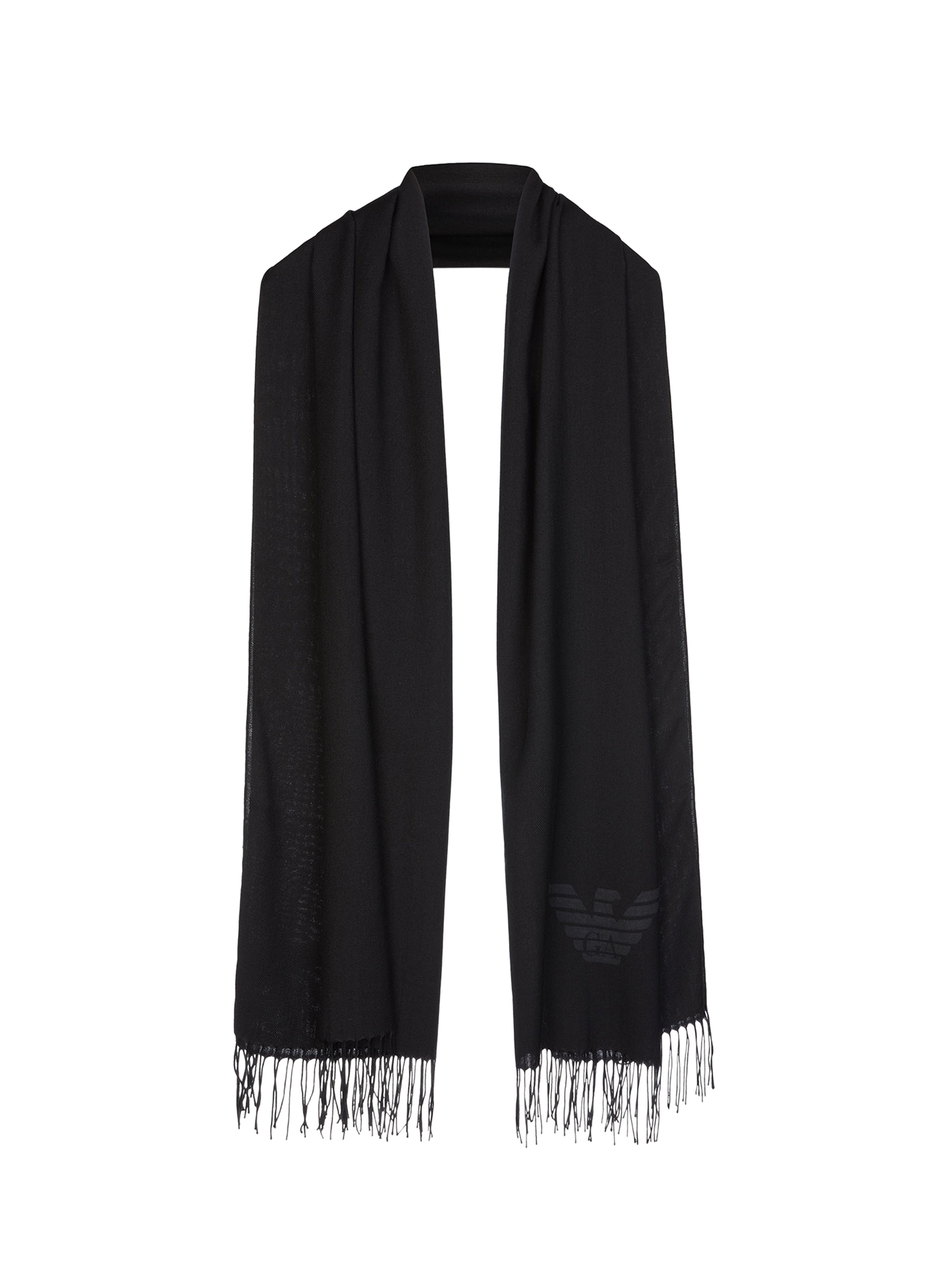 Fransenschal EMPORIO ARMANI Schwarz