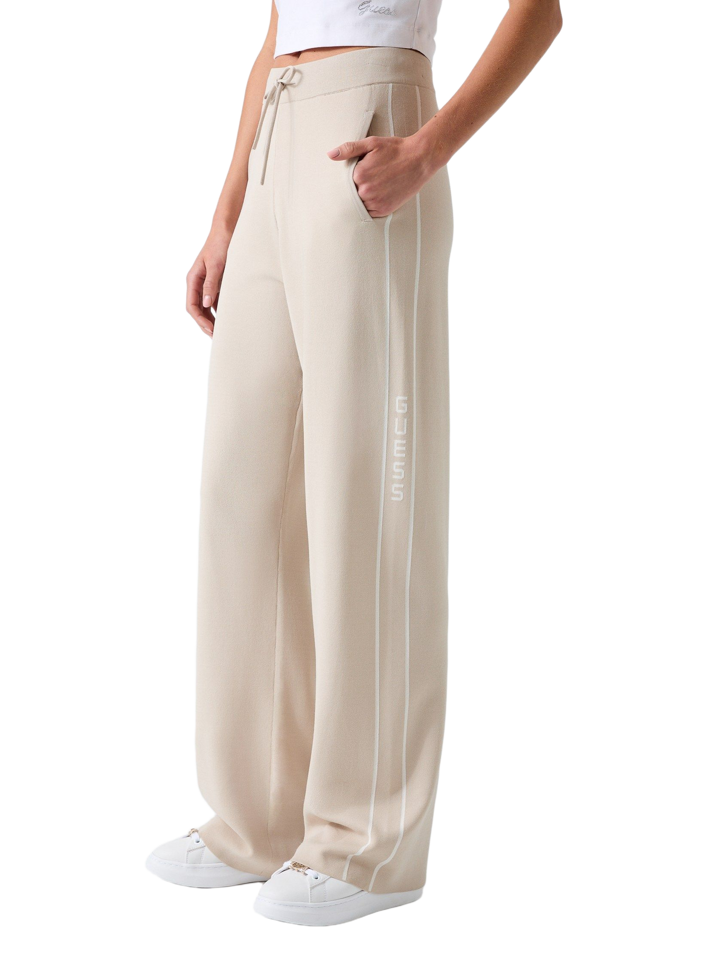 Weite Baumwollhose GUESS Beige