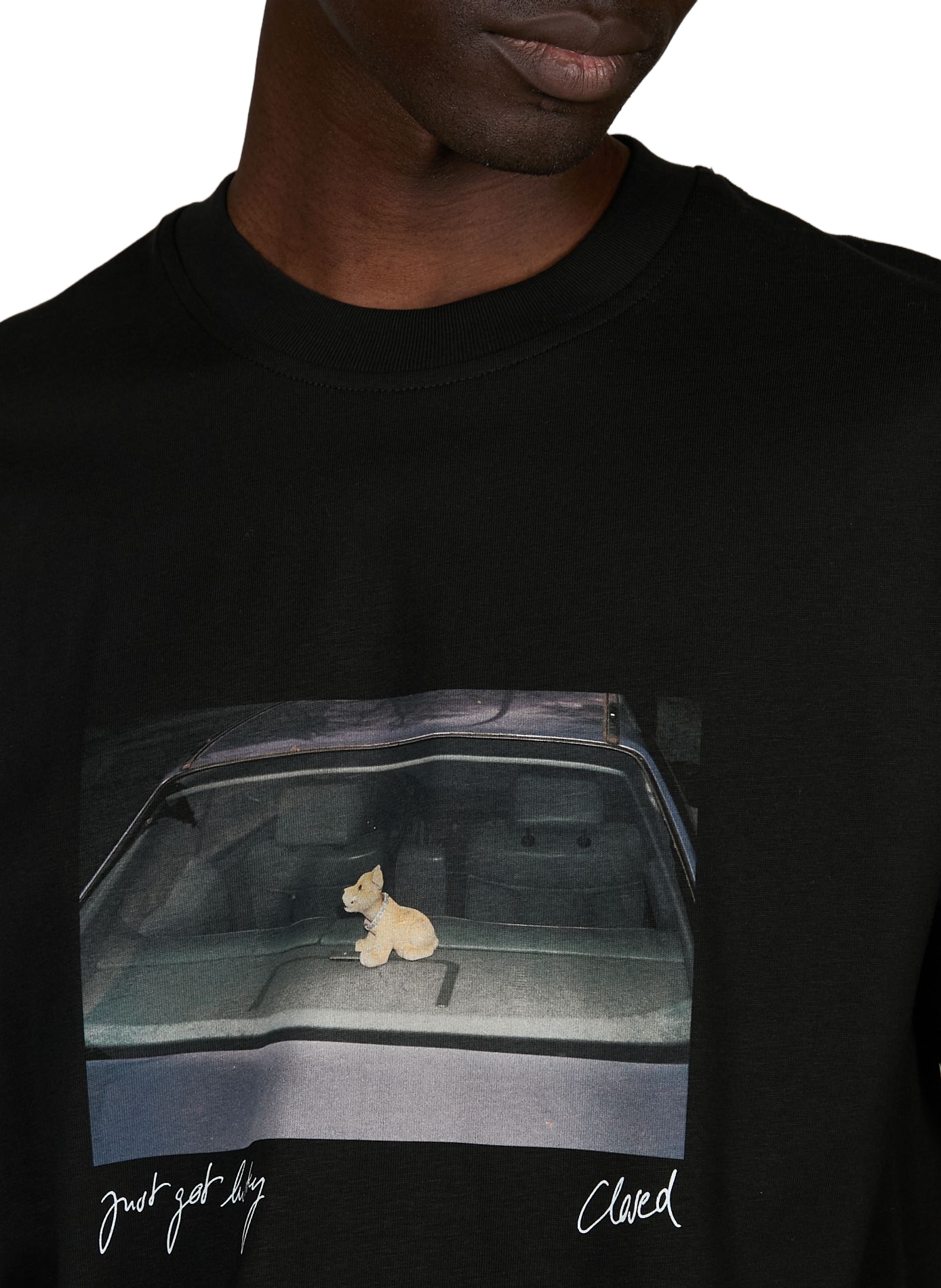 Round neck cotton t-shirt CLOSED Black