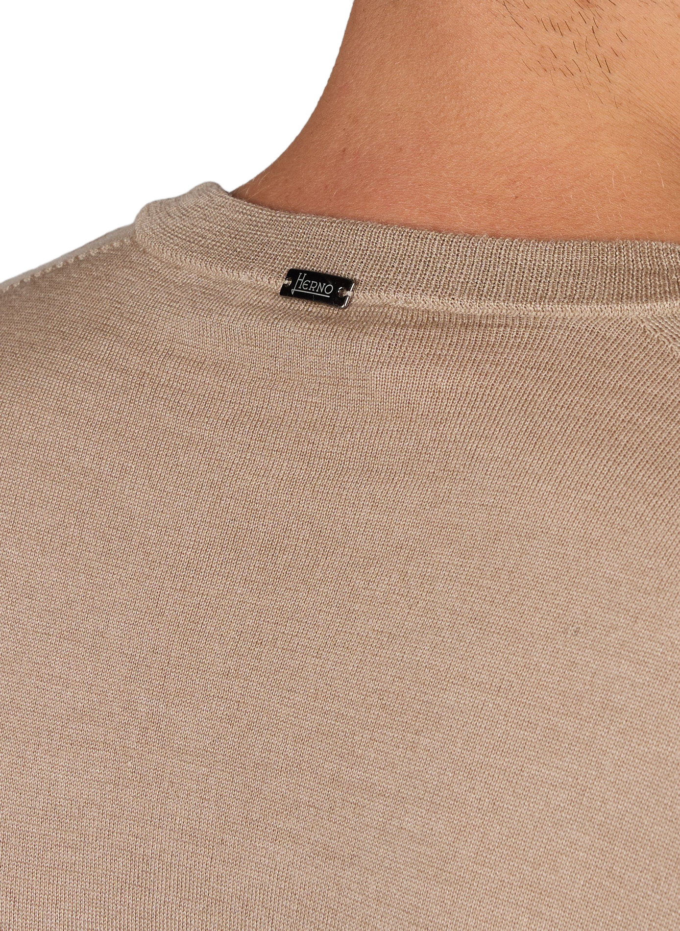 Wool and silk solid color sweater HERNO Beige