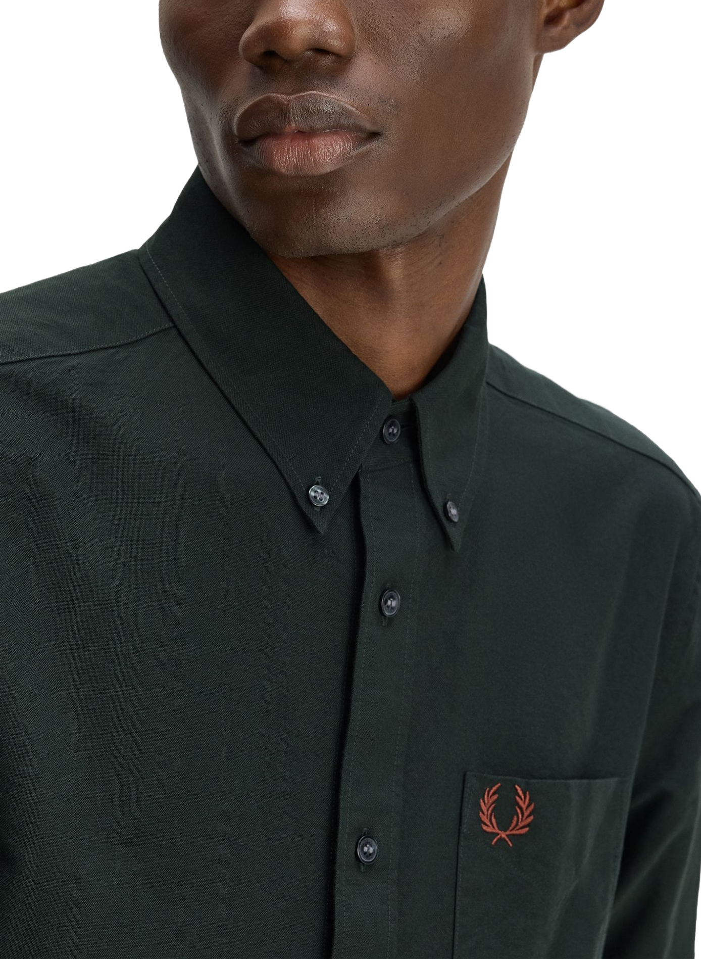 Chemise col américain en coton FRED PERRY Vert