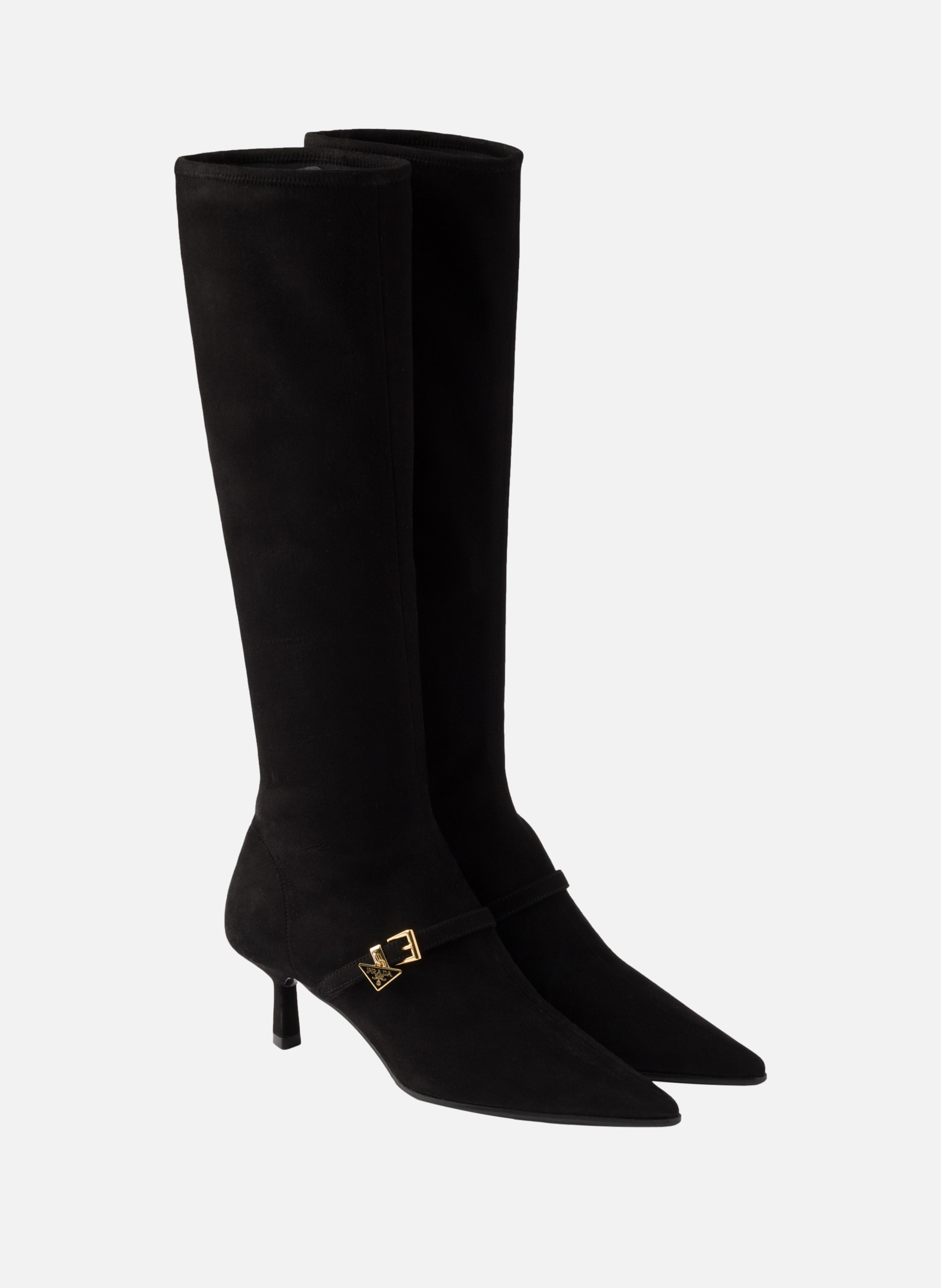 Bottes en veau velours stretch PRADA Noir