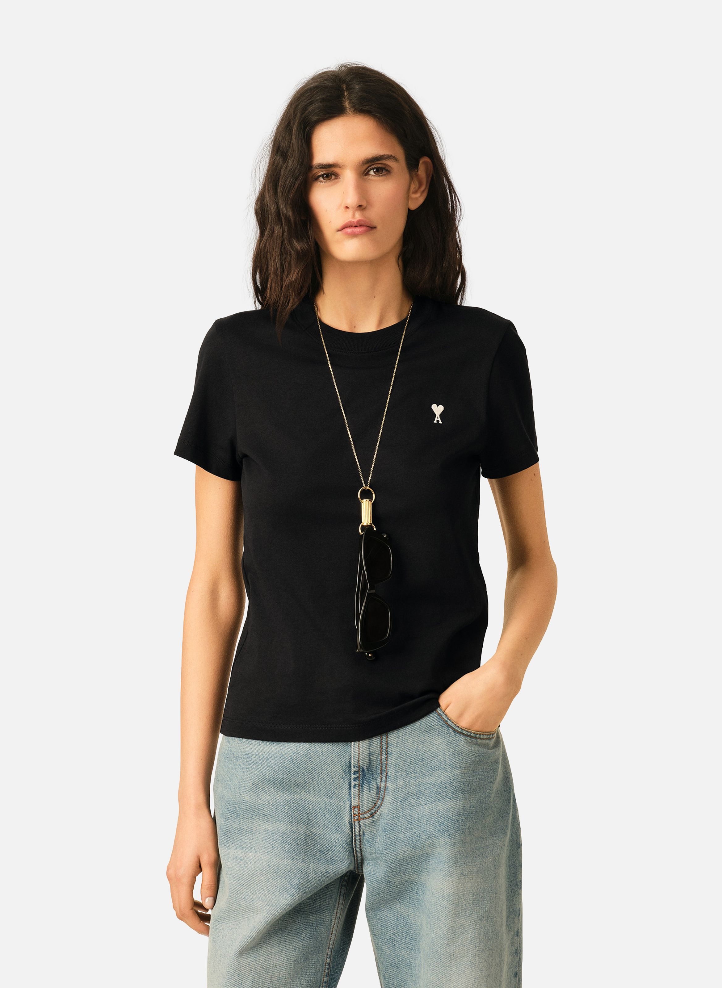 T-shirt ami de coeur court en coton | Noir AMI PARIS Femme