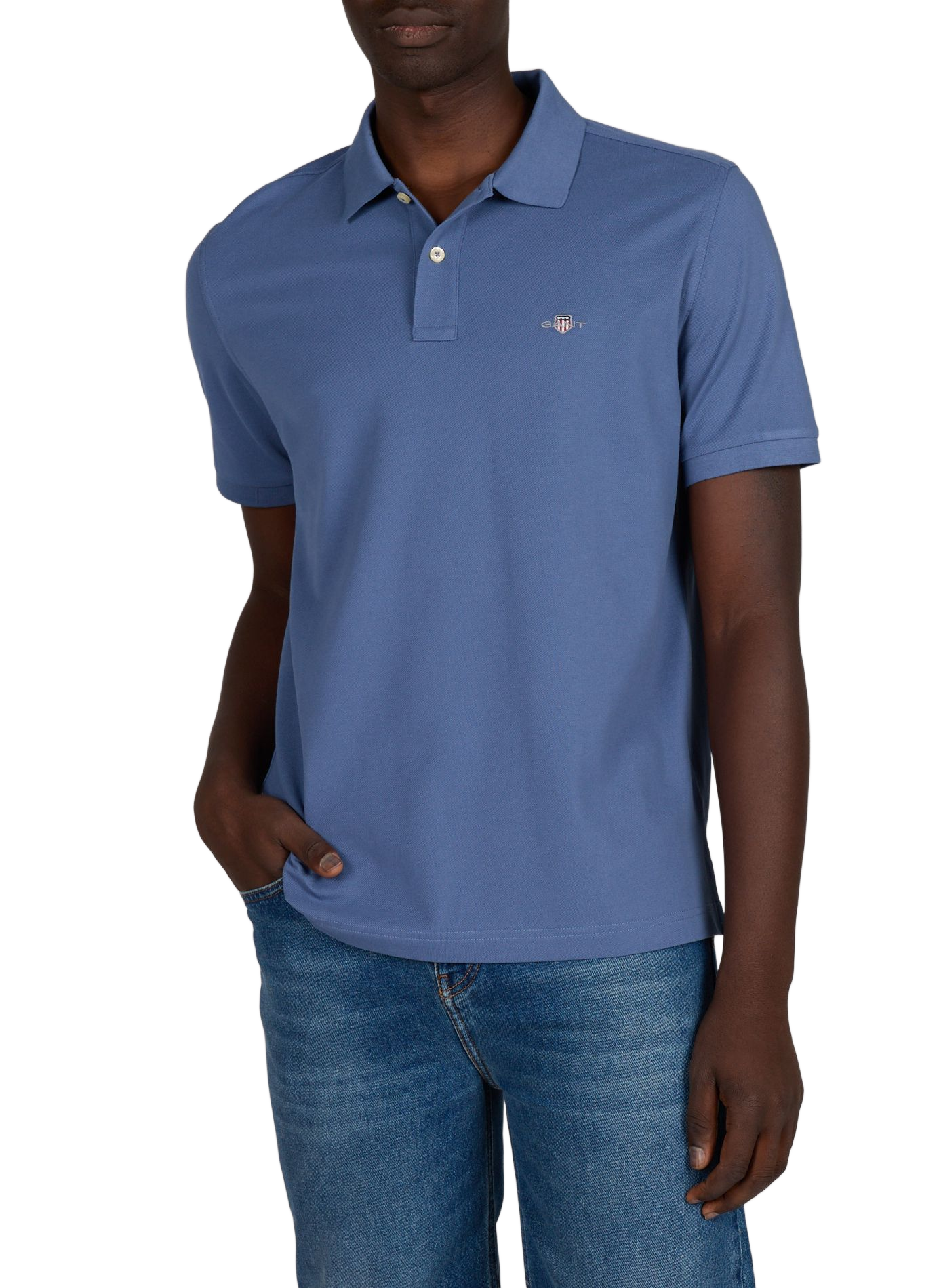 Polo à manches courtes en coton GANT Bleu