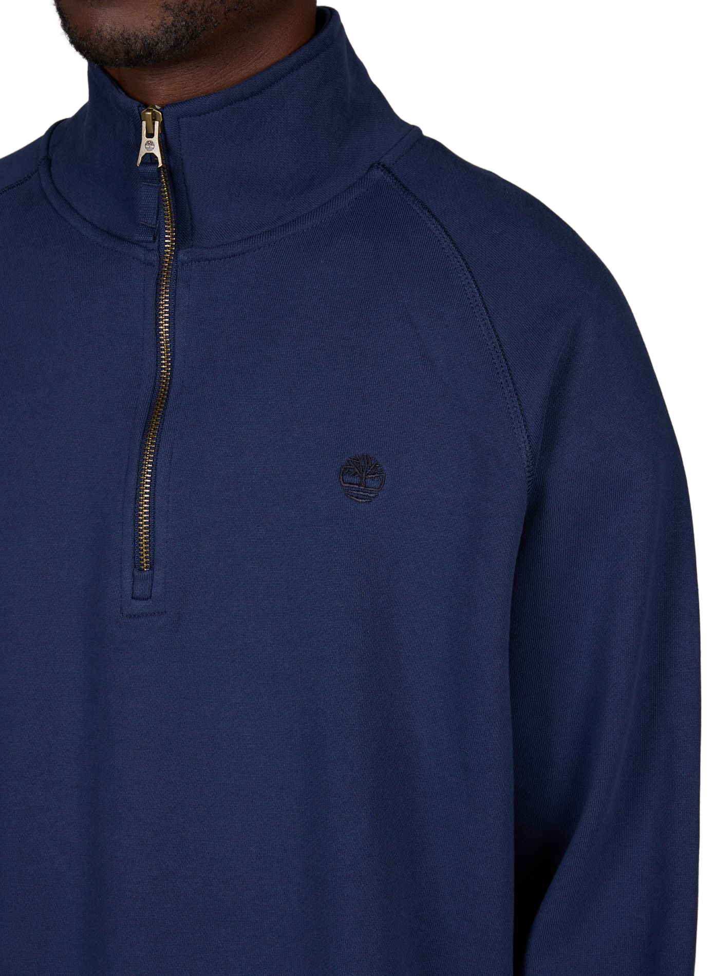 Straight cut high-neck cotton sweater TIMBERLAND Blue