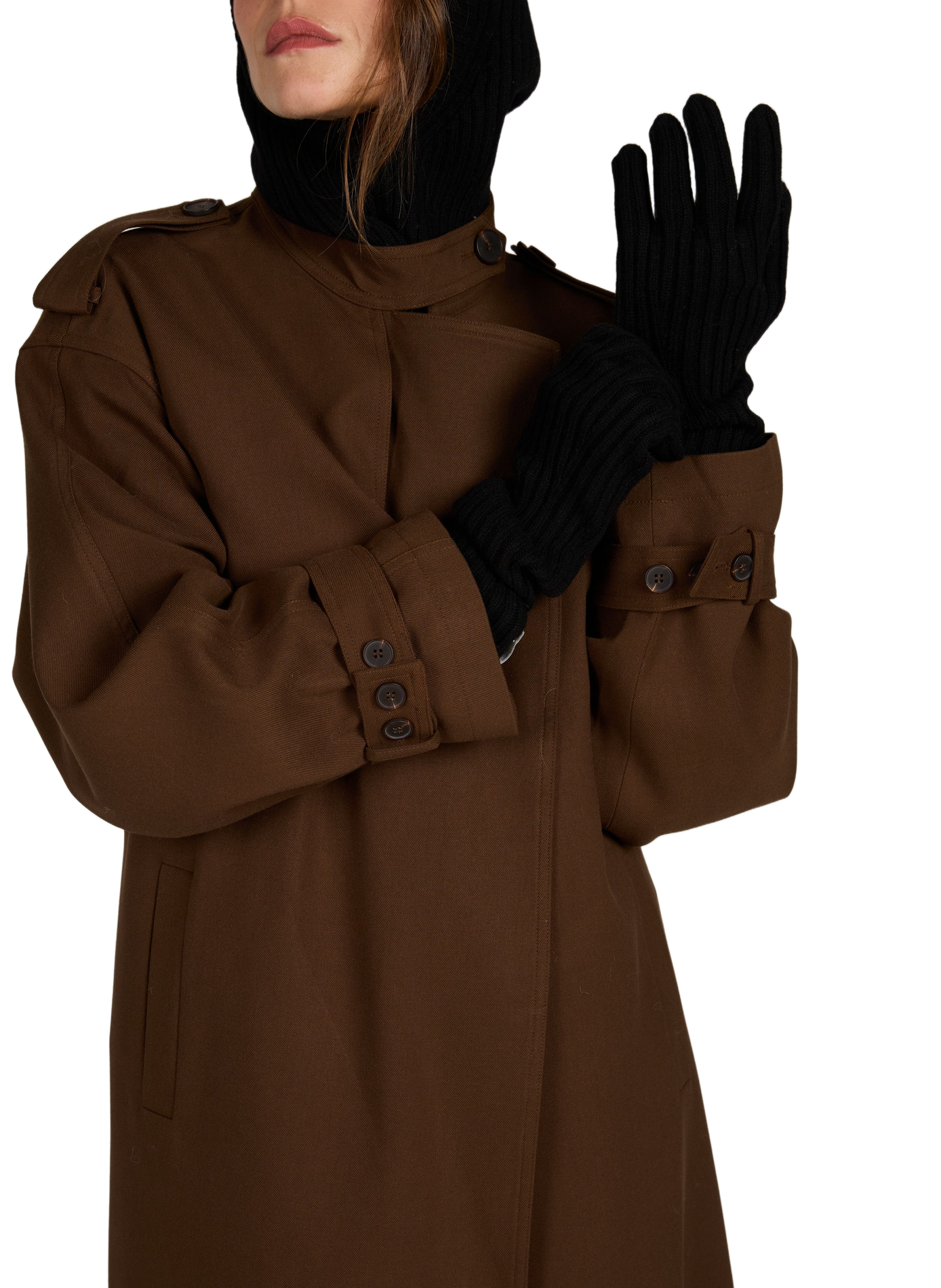 Sakara ribbed wool blend gloves SAMSOE SAMSOE Black
