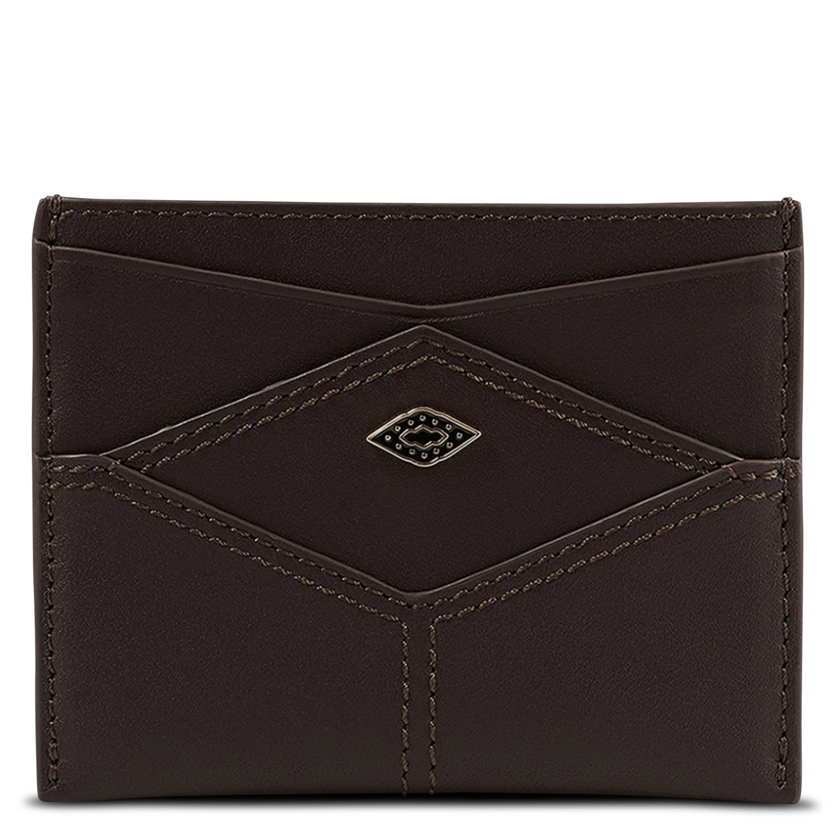 Porte-cartes uni en cuir BA&SH Marron