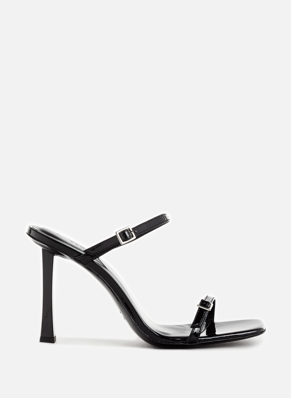 BY FAR Flick leather sandals Black
