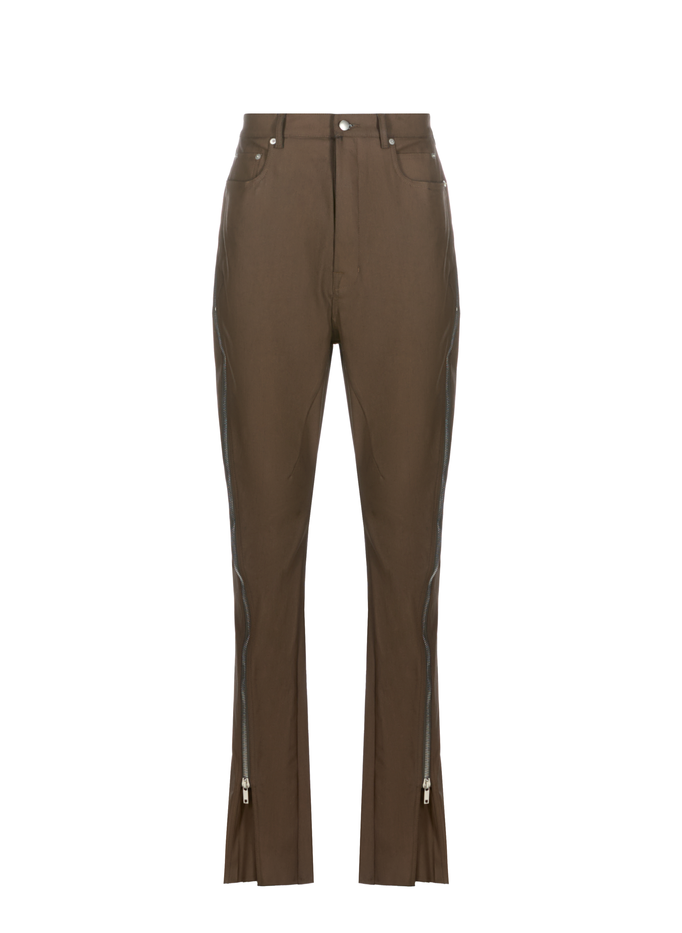 RICK OWENS Lightweight trousers with logo Brown