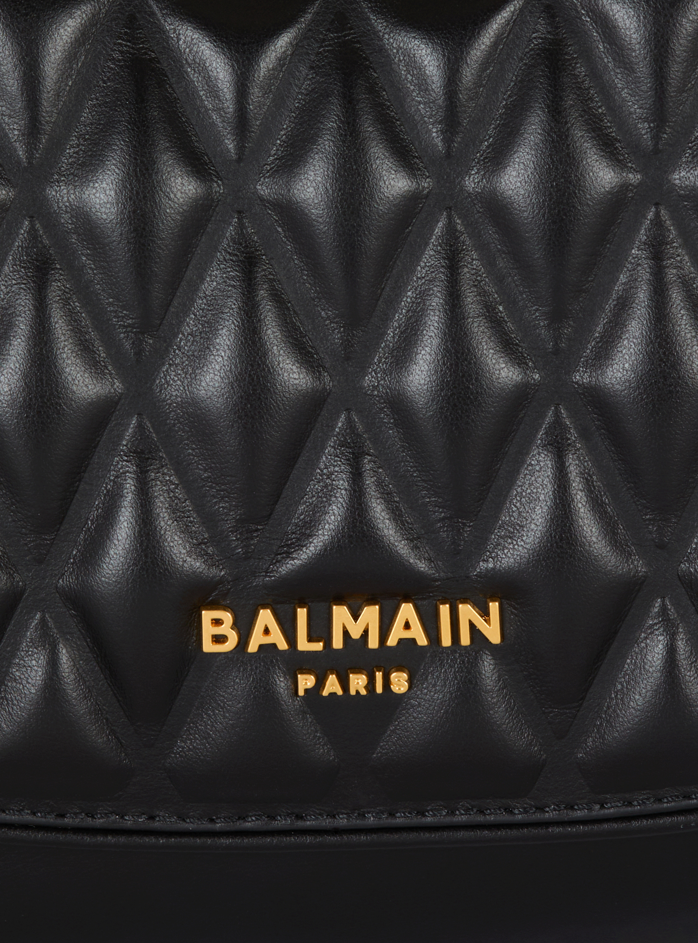 Sac jolie madame medium en cuir matelassé BALMAIN Noir