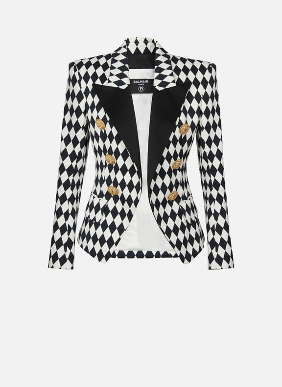 Veste 6boutons en crêpe diamond Noir by BALMAIN BALMAIN Veste 6boutons en crêpe diamond Noir