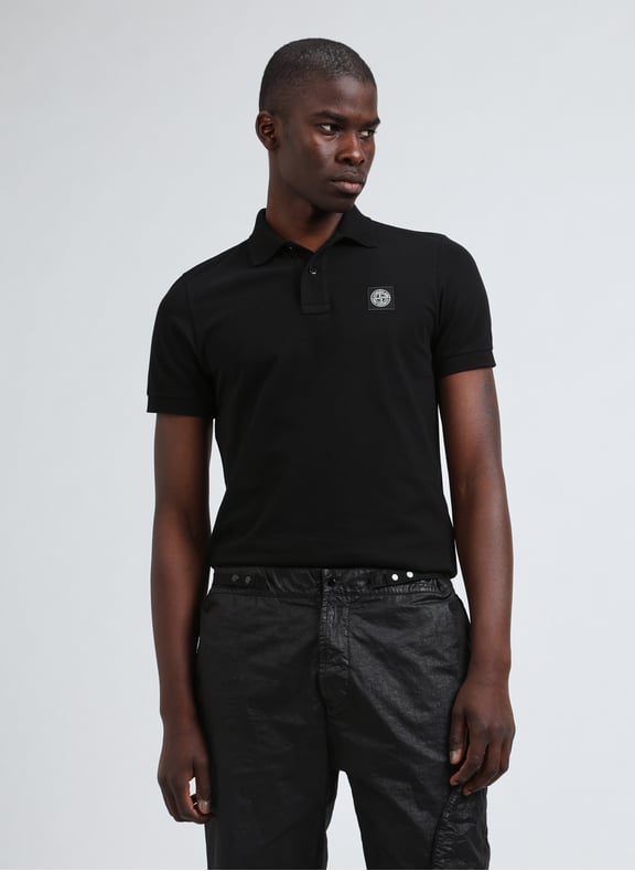 Cotton polo shirt Black by STONE ISLAND STONE ISLAND Cotton polo shirt Black
